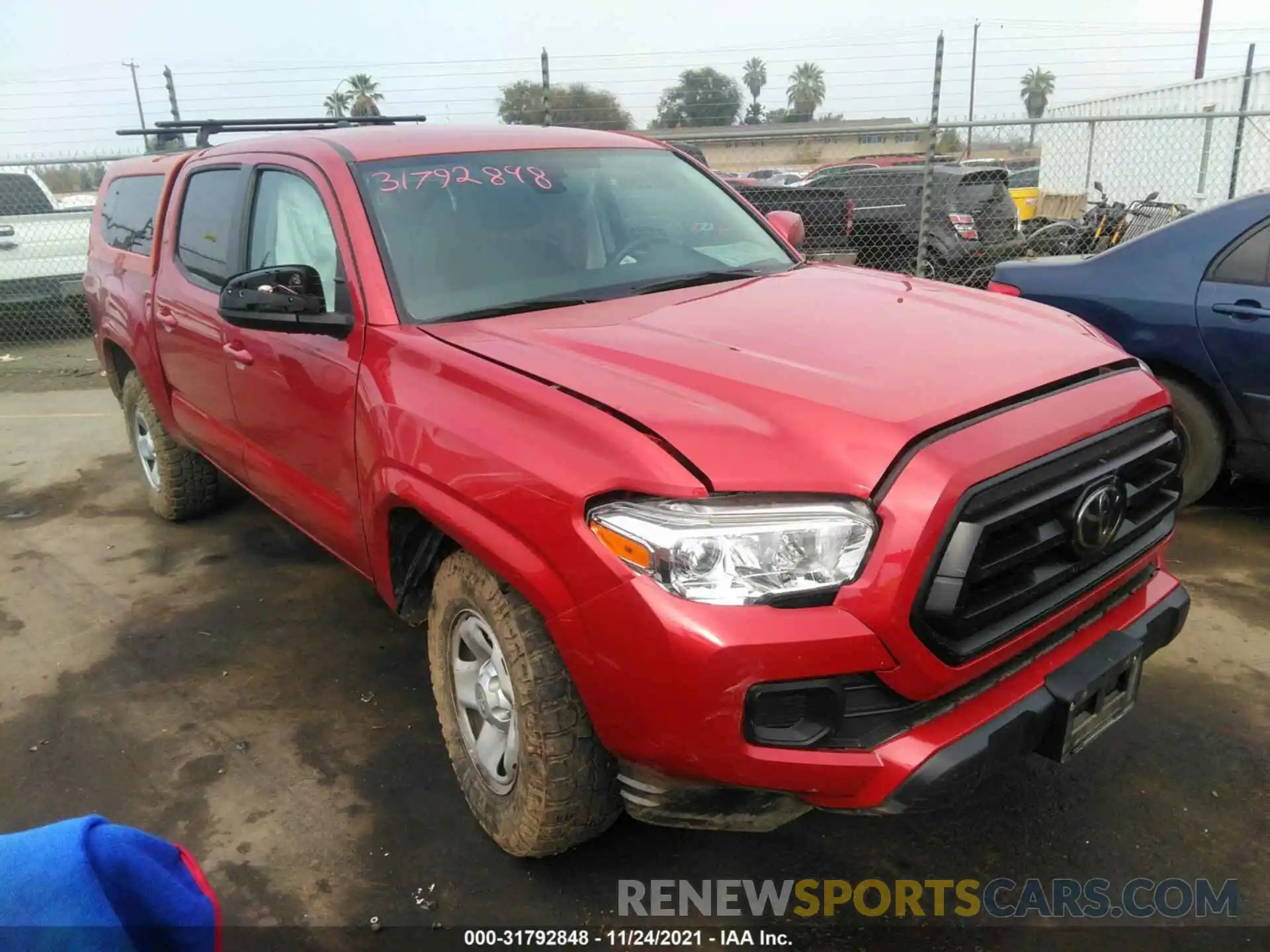 1 Photograph of a damaged car 5TFAX5GN4LX166855 TOYOTA TACOMA 2WD 2020