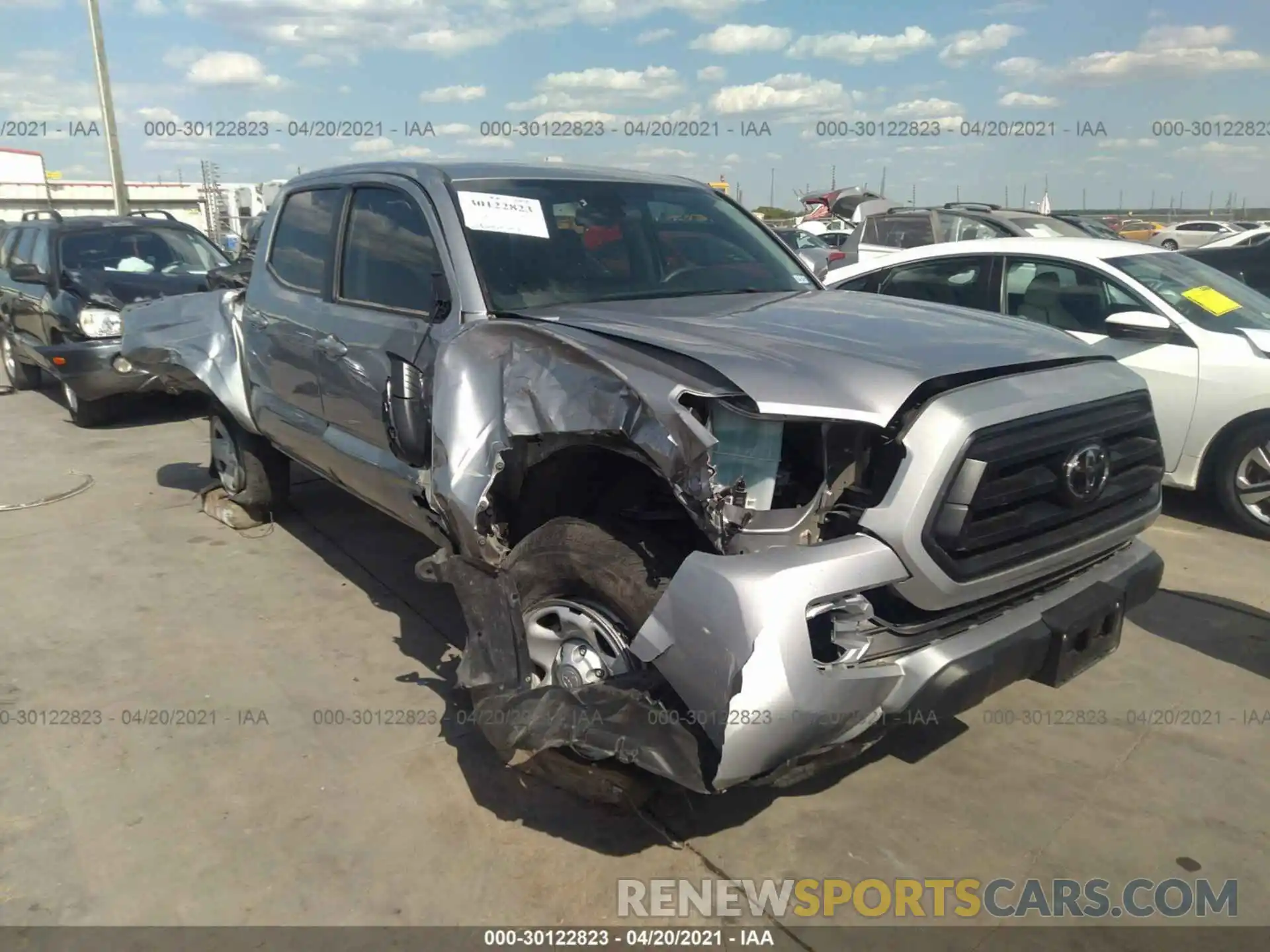 1 Photograph of a damaged car 5TFAX5GN4LX168654 TOYOTA TACOMA 2WD 2020