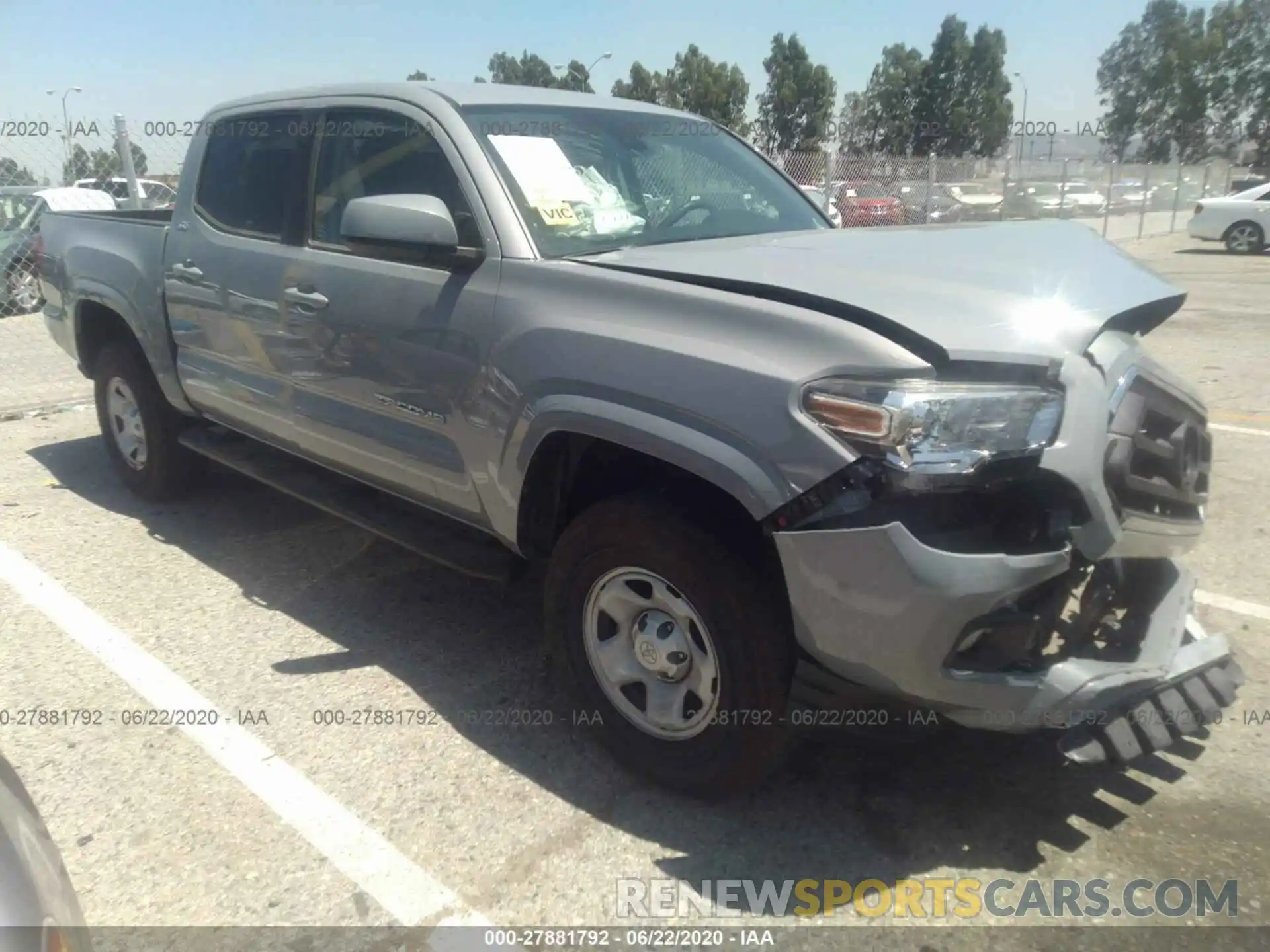 1 Photograph of a damaged car 5TFAX5GN7LX168616 TOYOTA TACOMA 2WD 2020