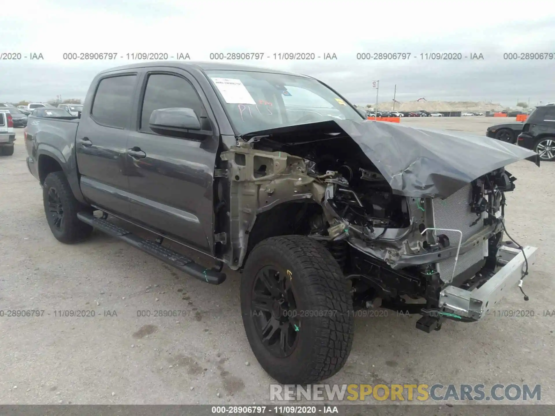 1 Photograph of a damaged car 5TFAX5GN7LX185769 TOYOTA TACOMA 2WD 2020