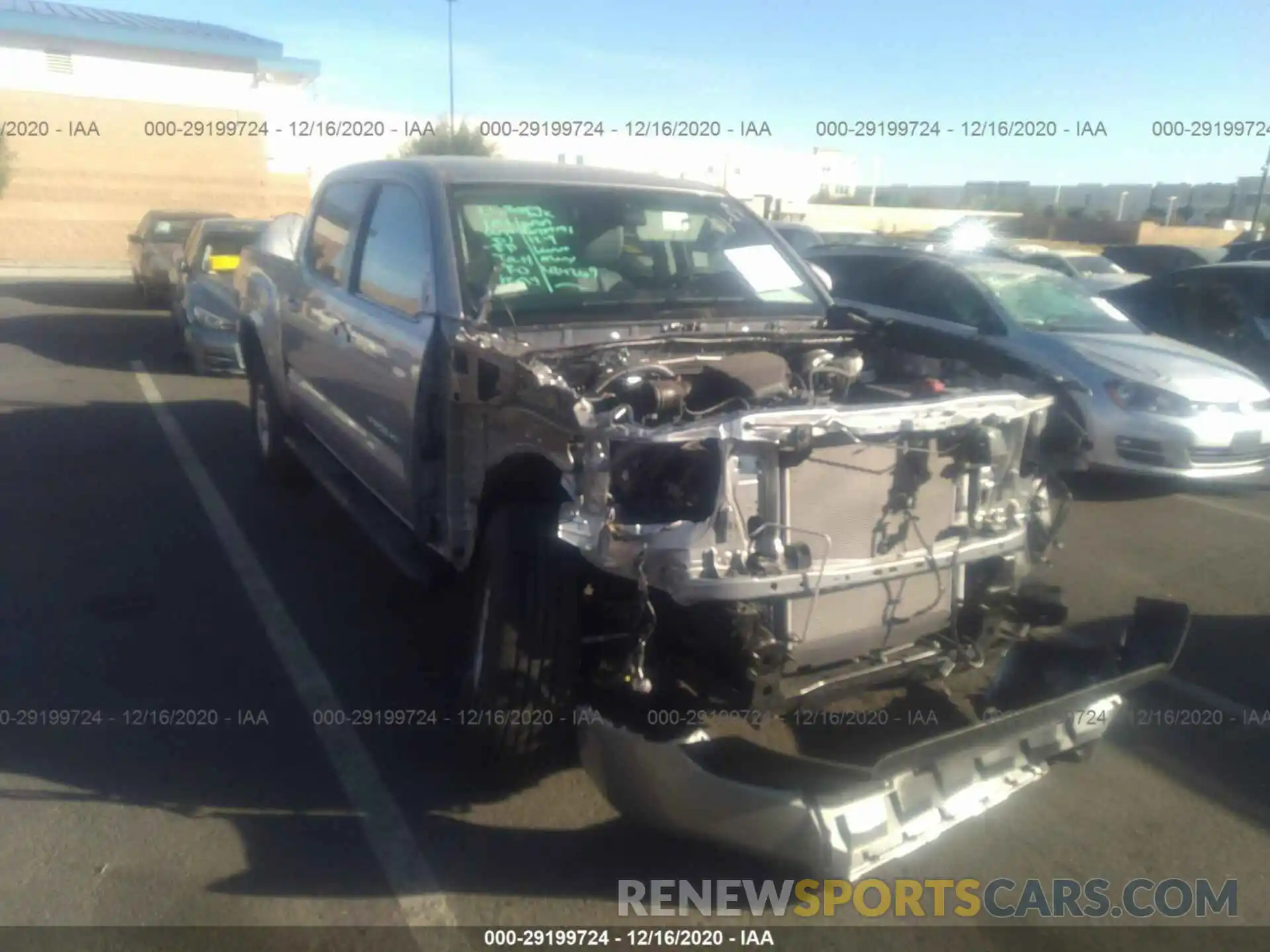 1 Photograph of a damaged car 5TFAX5GN9LX171176 TOYOTA TACOMA 2WD 2020