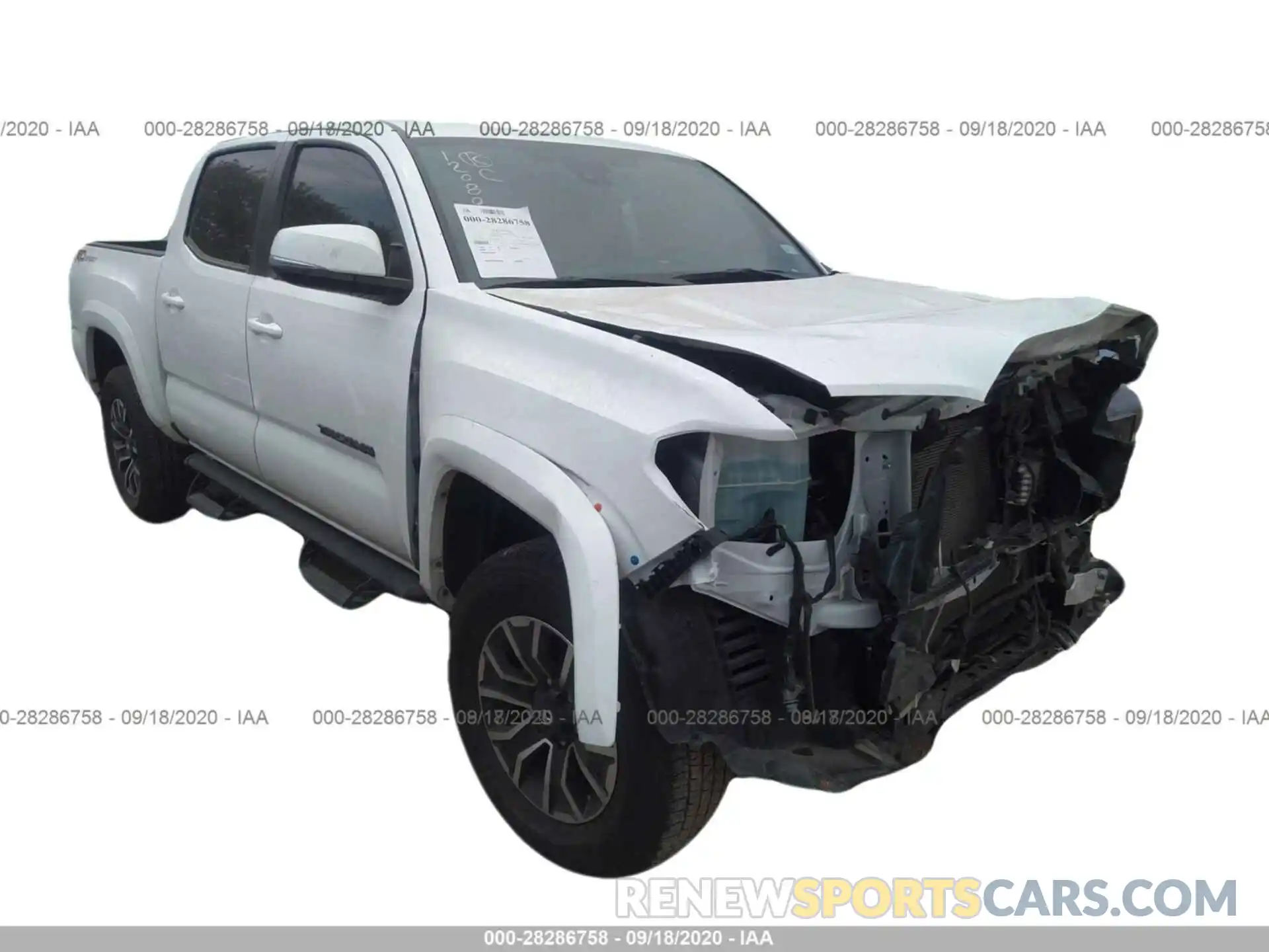 1 Photograph of a damaged car 5TFAZ5CN6LX092838 TOYOTA TACOMA 2WD 2020