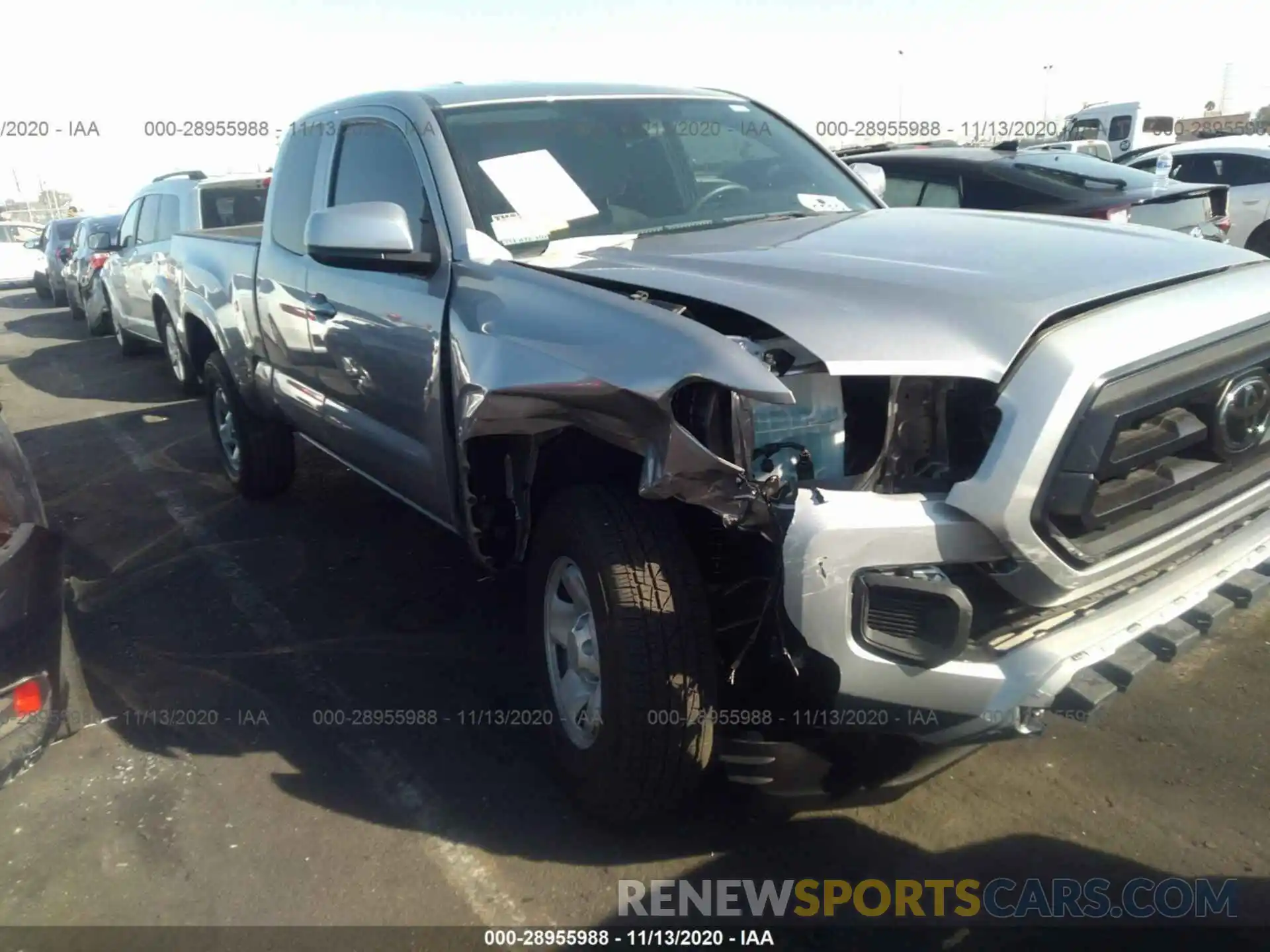 1 Photograph of a damaged car 5TFRX5GN2LX166968 TOYOTA TACOMA 2WD 2020