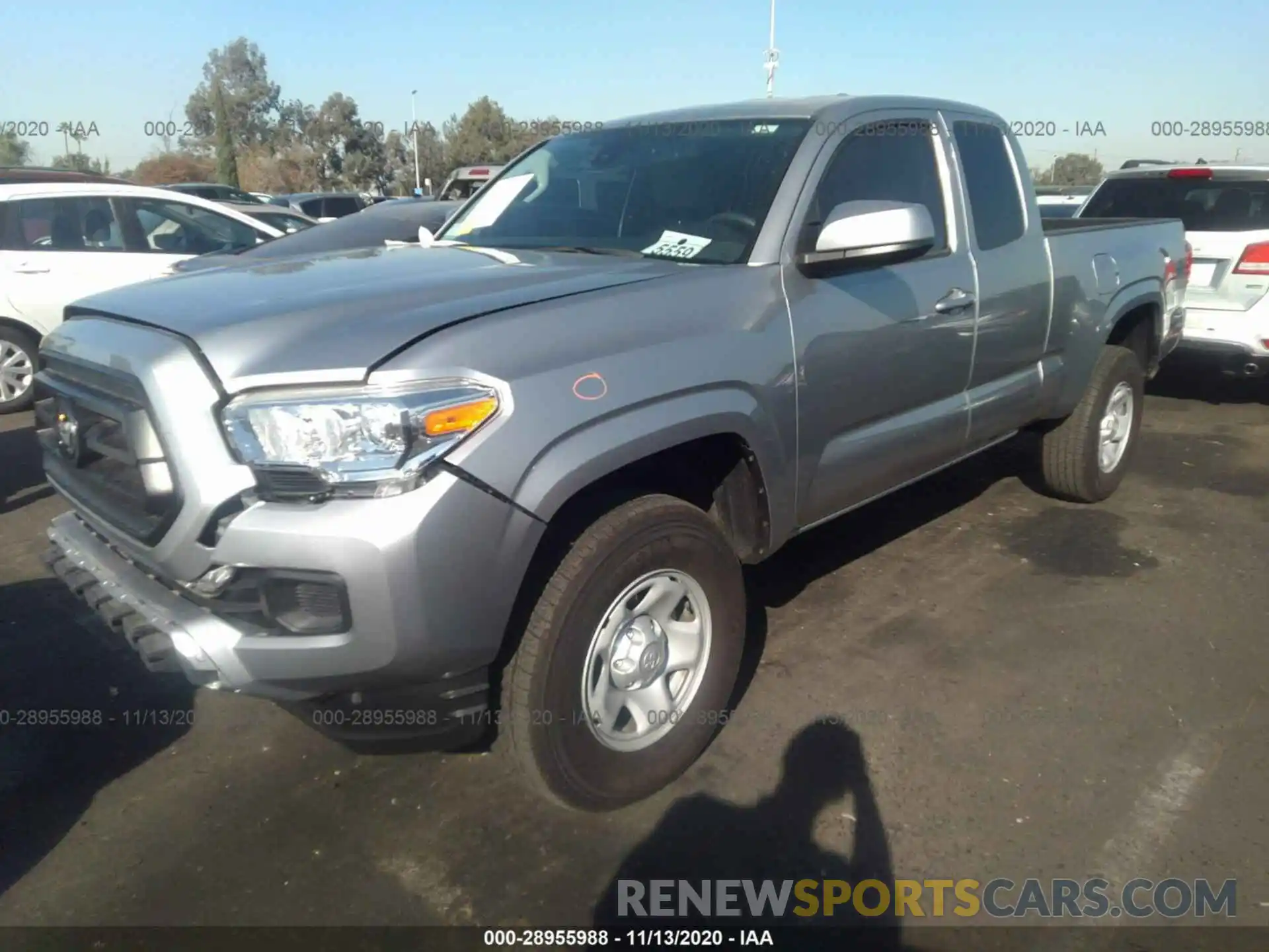 2 Photograph of a damaged car 5TFRX5GN2LX166968 TOYOTA TACOMA 2WD 2020