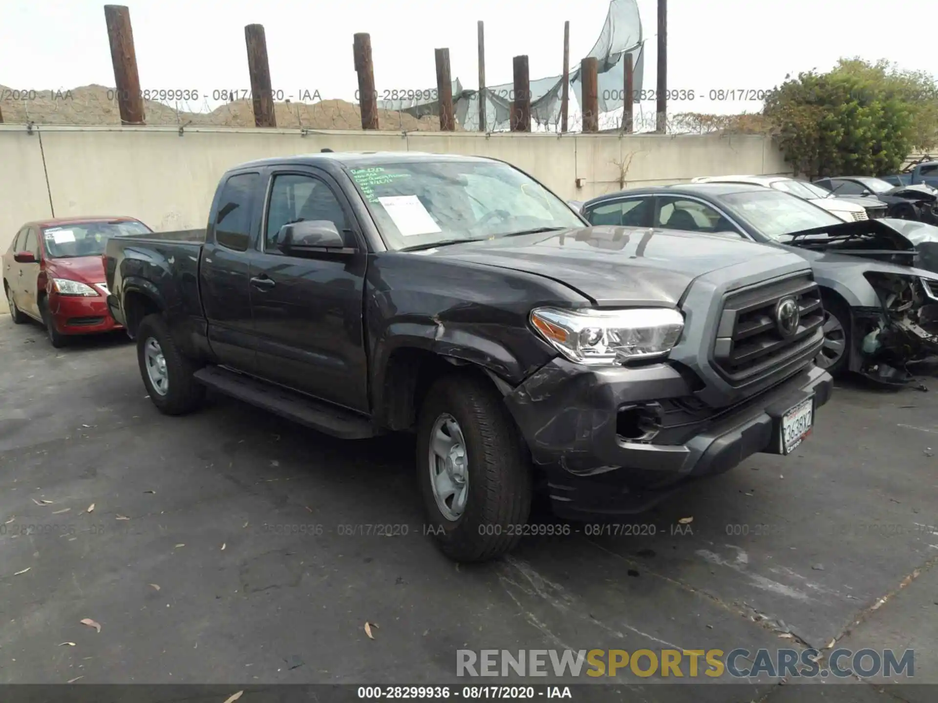 1 Photograph of a damaged car 5TFRX5GN5LX170738 TOYOTA TACOMA 2WD 2020