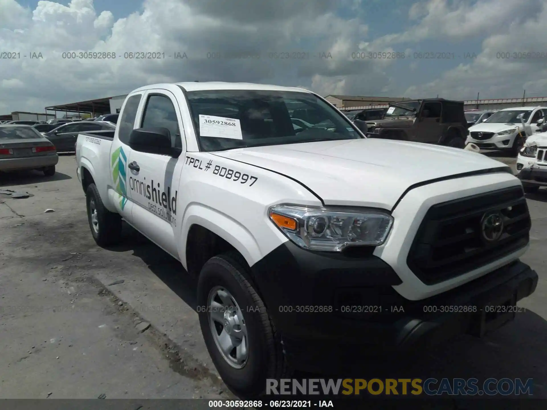 1 Photograph of a damaged car 5TFRX5GN5LX181657 TOYOTA TACOMA 2WD 2020