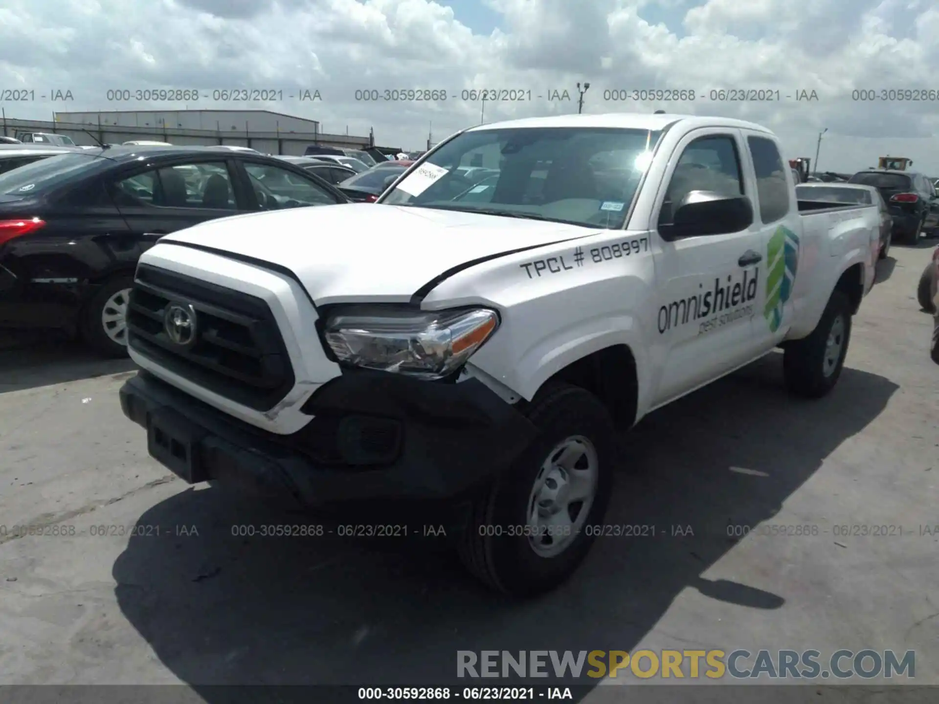 2 Photograph of a damaged car 5TFRX5GN5LX181657 TOYOTA TACOMA 2WD 2020