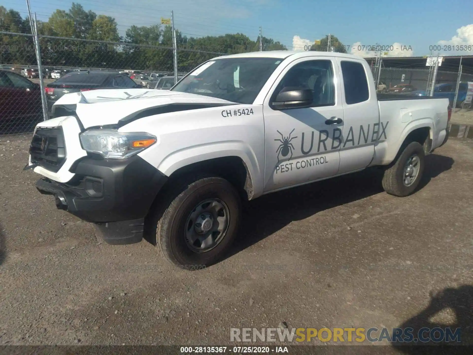 2 Photograph of a damaged car 5TFRX5GN7LX172748 TOYOTA TACOMA 2WD 2020