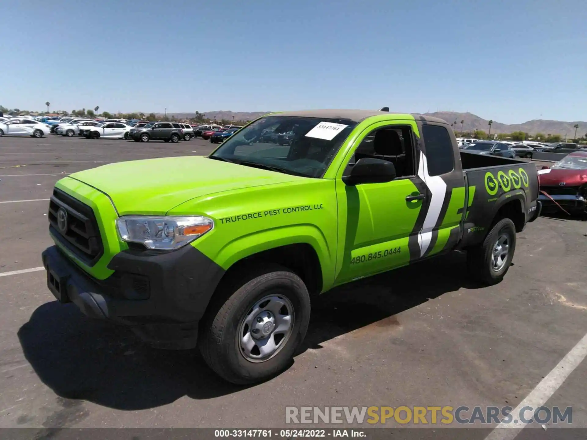 2 Photograph of a damaged car 5TFRX5GNXLX183209 TOYOTA TACOMA 2WD 2020