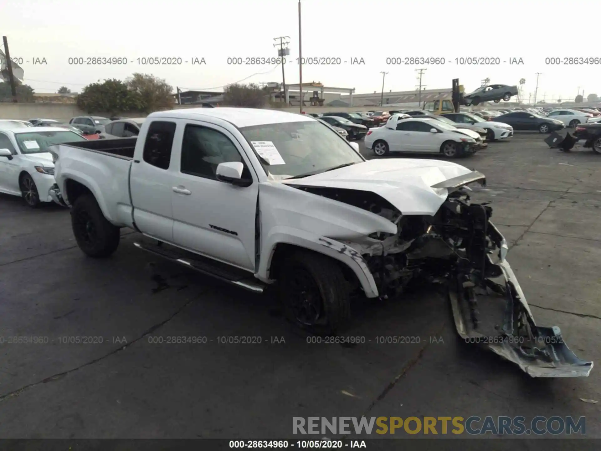 1 Photograph of a damaged car 5TFRZ5CN8LX089636 TOYOTA TACOMA 2WD 2020