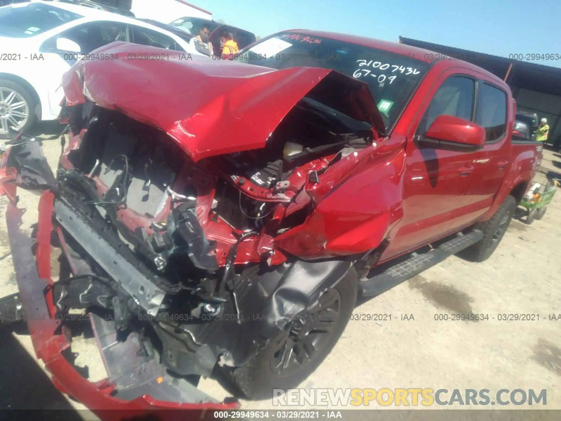 2 Photograph of a damaged car 3TYAX5GN6MT012045 TOYOTA TACOMA 2WD 2021