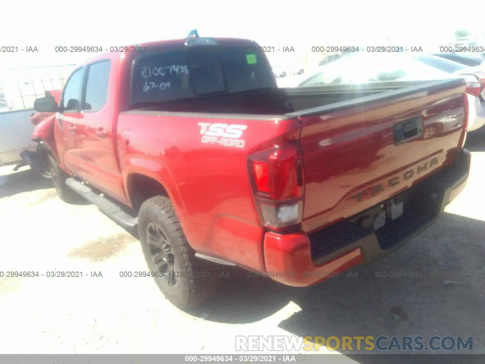 3 Photograph of a damaged car 3TYAX5GN6MT012045 TOYOTA TACOMA 2WD 2021