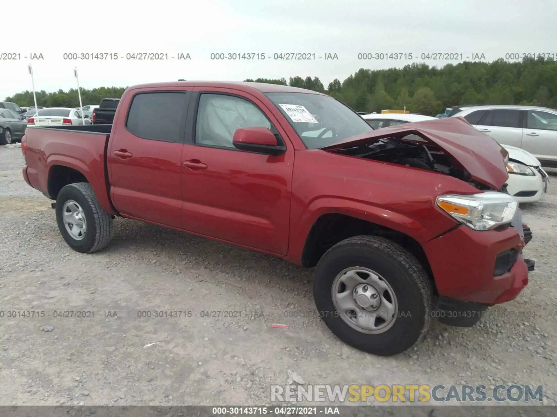 1 Photograph of a damaged car 3TYAX5GNXMT013084 TOYOTA TACOMA 2WD 2021