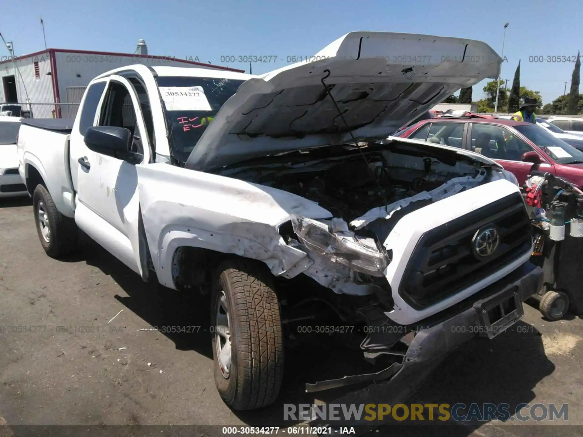 1 Photograph of a damaged car 3TYRX5GN2MT007024 TOYOTA TACOMA 2WD 2021