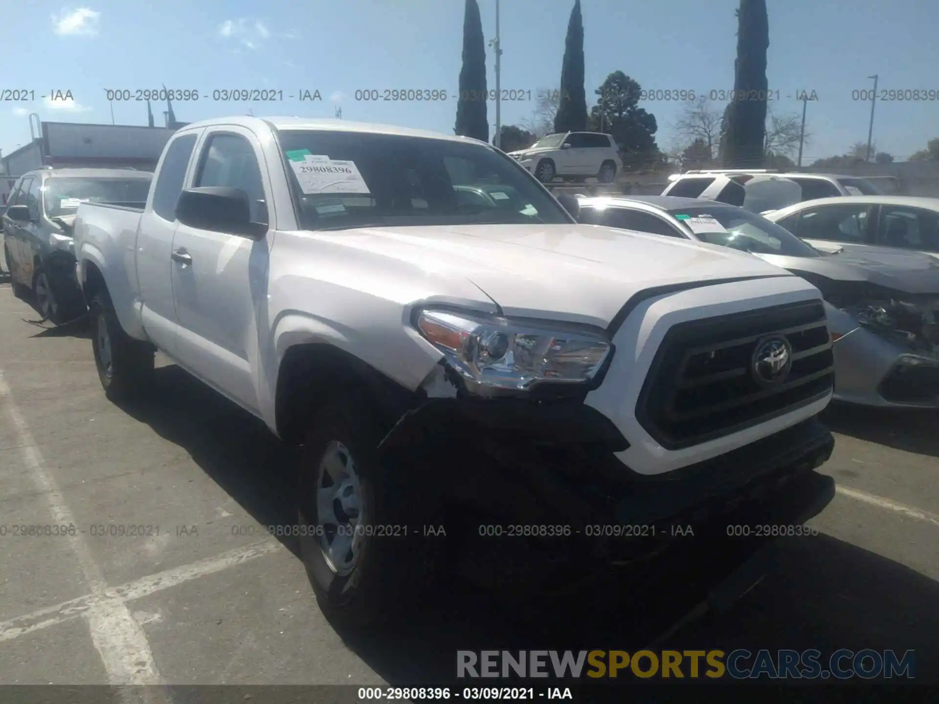 1 Photograph of a damaged car 3TYRX5GN8MT009845 TOYOTA TACOMA 2WD 2021