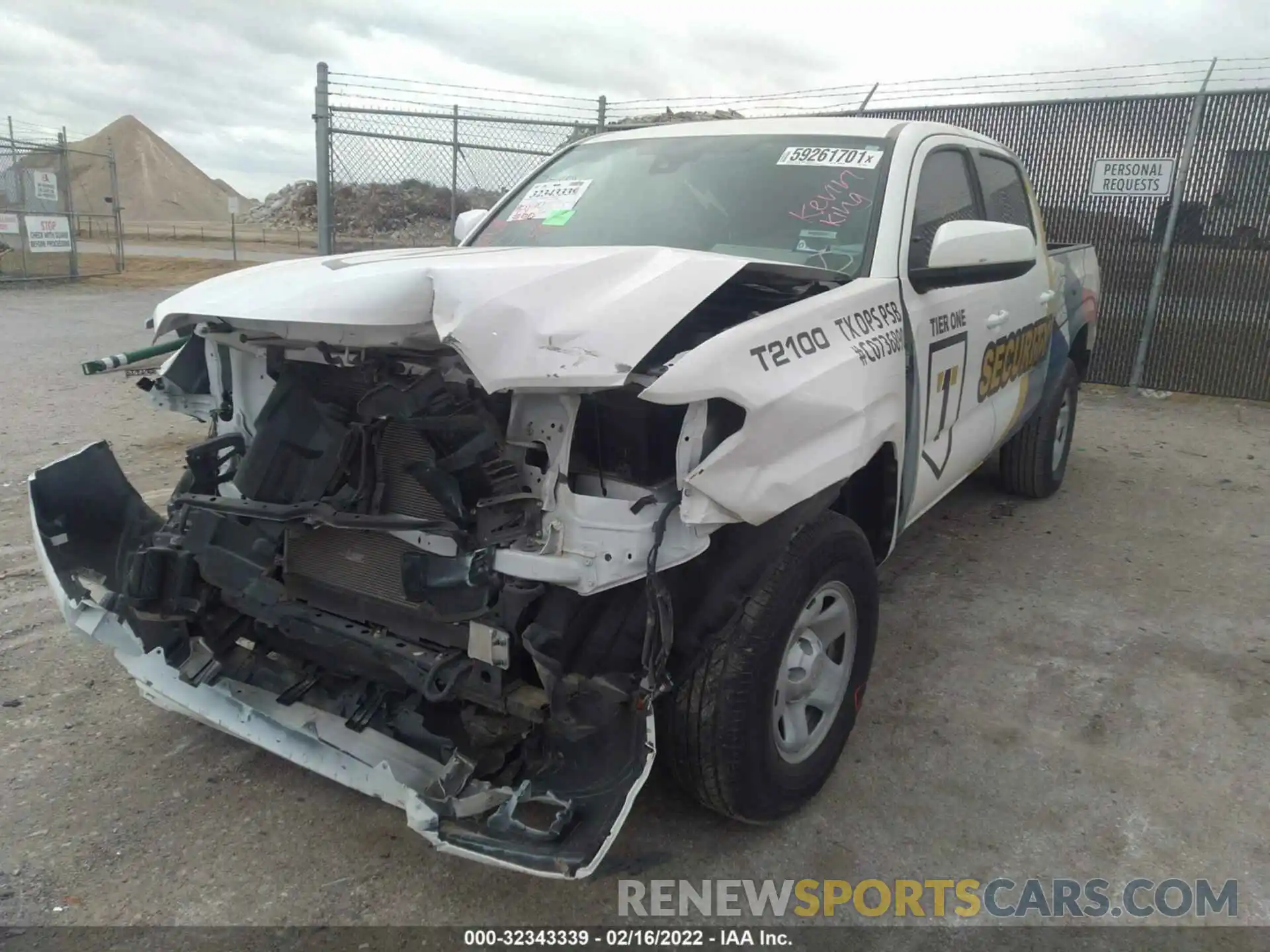 2 Photograph of a damaged car 5TFAX5GN9MX194037 TOYOTA TACOMA 2WD 2021