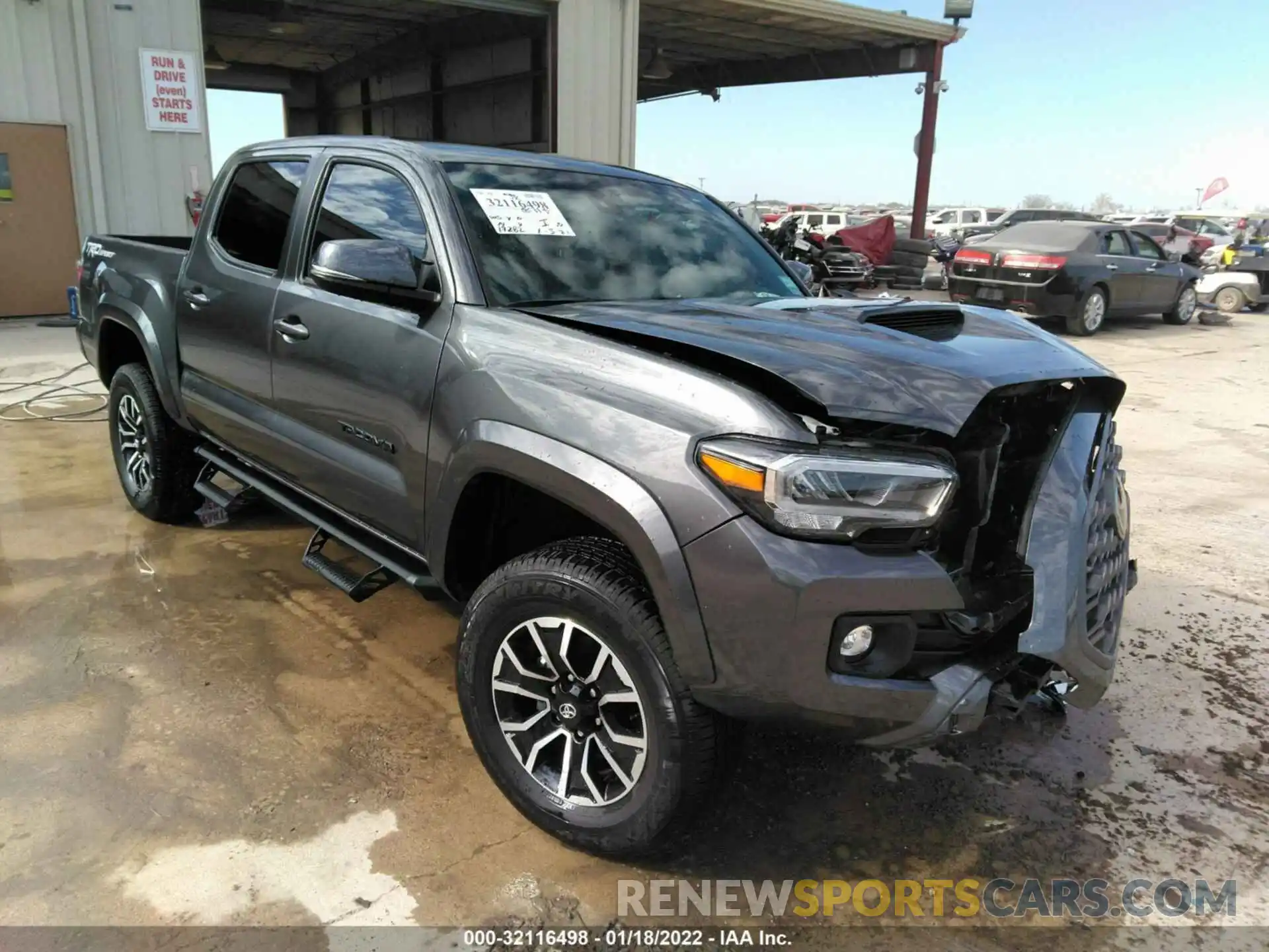 1 Photograph of a damaged car 5TFAZ5CN0MX110655 TOYOTA TACOMA 2WD 2021