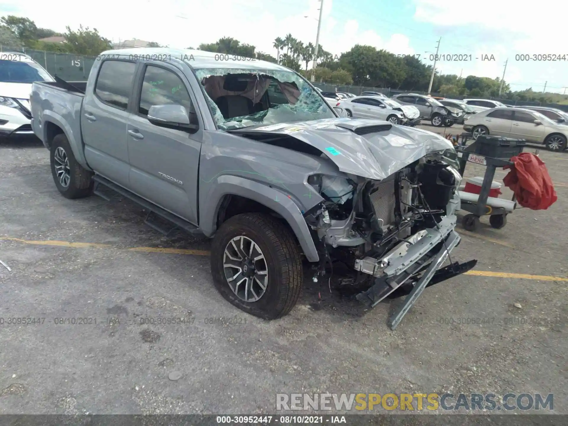 1 Photograph of a damaged car 5TFAZ5CN4MX098722 TOYOTA TACOMA 2WD 2021