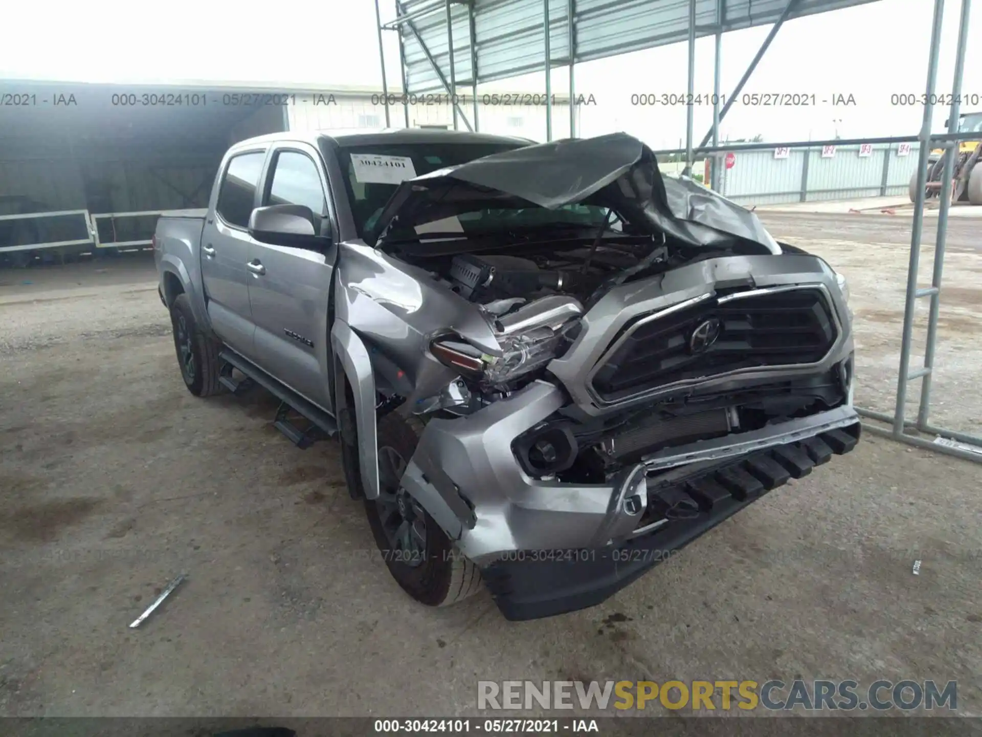 1 Photograph of a damaged car 5TFAZ5CN5MX097773 TOYOTA TACOMA 2WD 2021