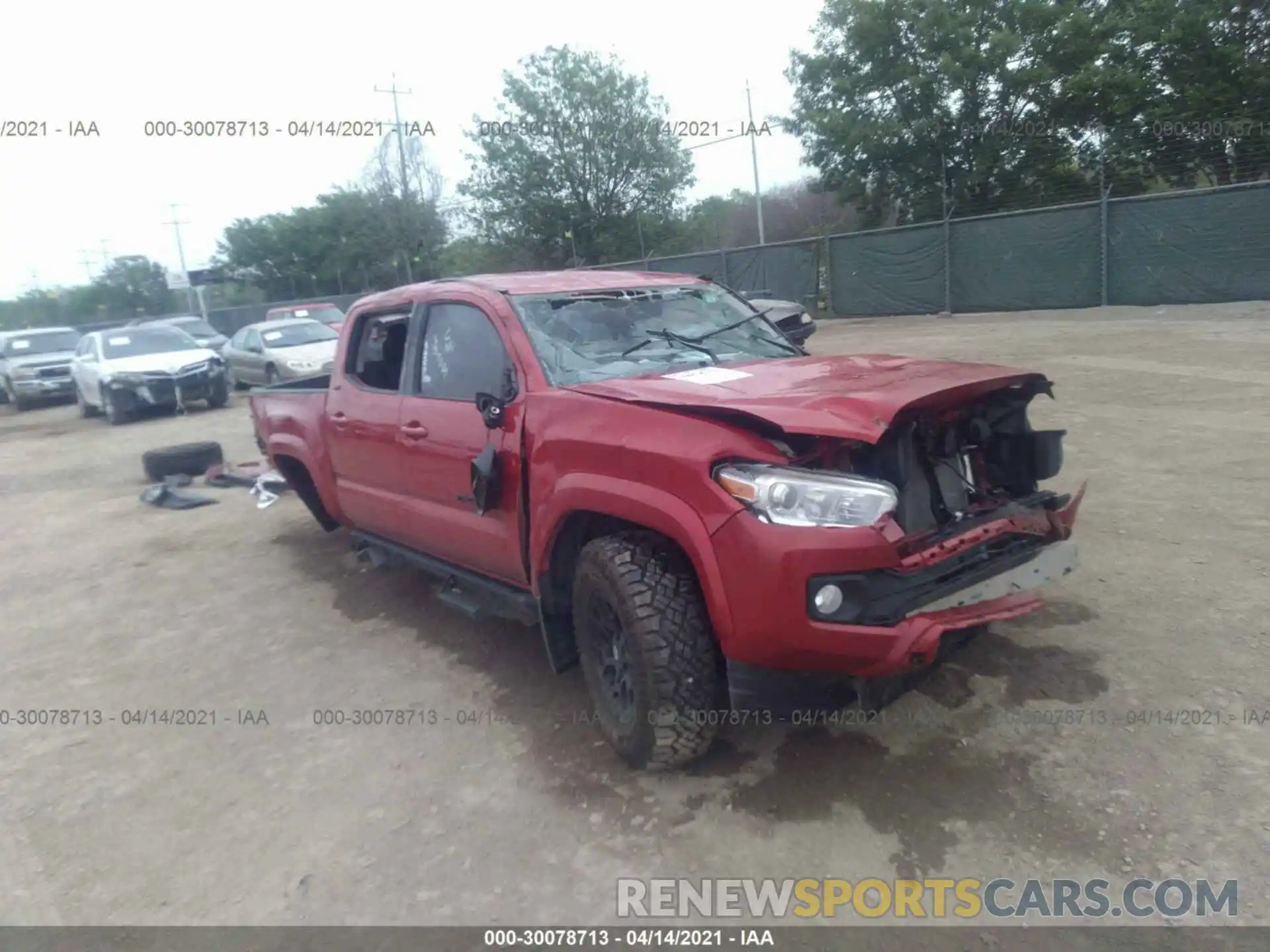 1 Photograph of a damaged car 5TFAZ5CN5MX102745 TOYOTA TACOMA 2WD 2021