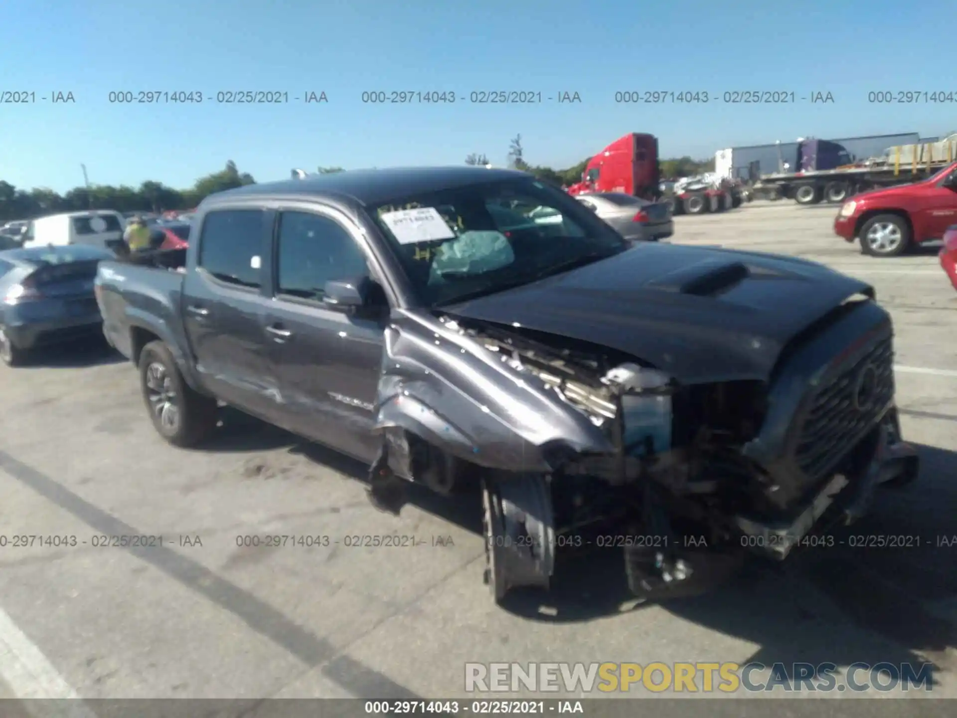 1 Photograph of a damaged car 5TFAZ5CN8MX099789 TOYOTA TACOMA 2WD 2021