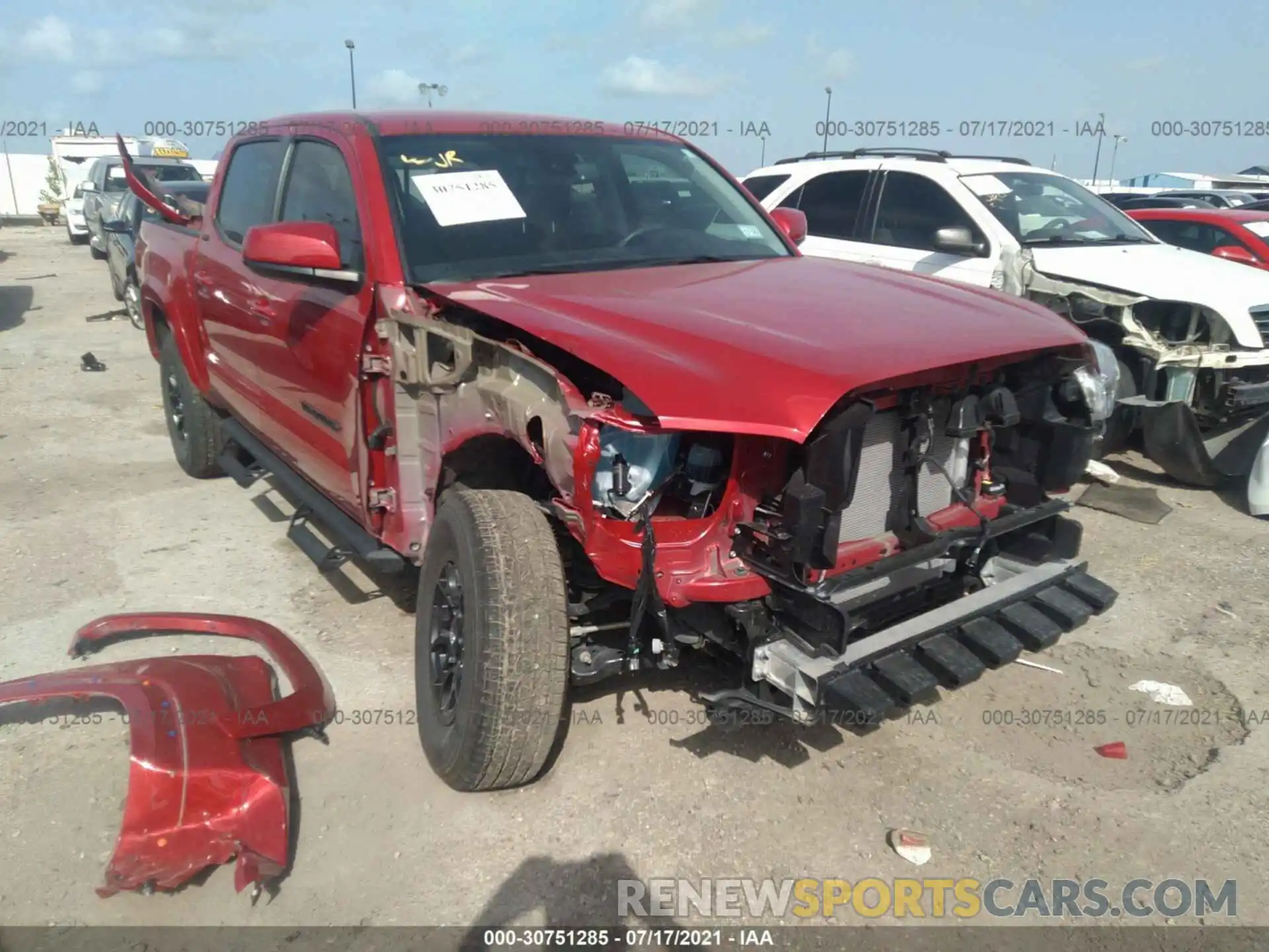 1 Photograph of a damaged car 5TFAZ5CN9MX099946 TOYOTA TACOMA 2WD 2021