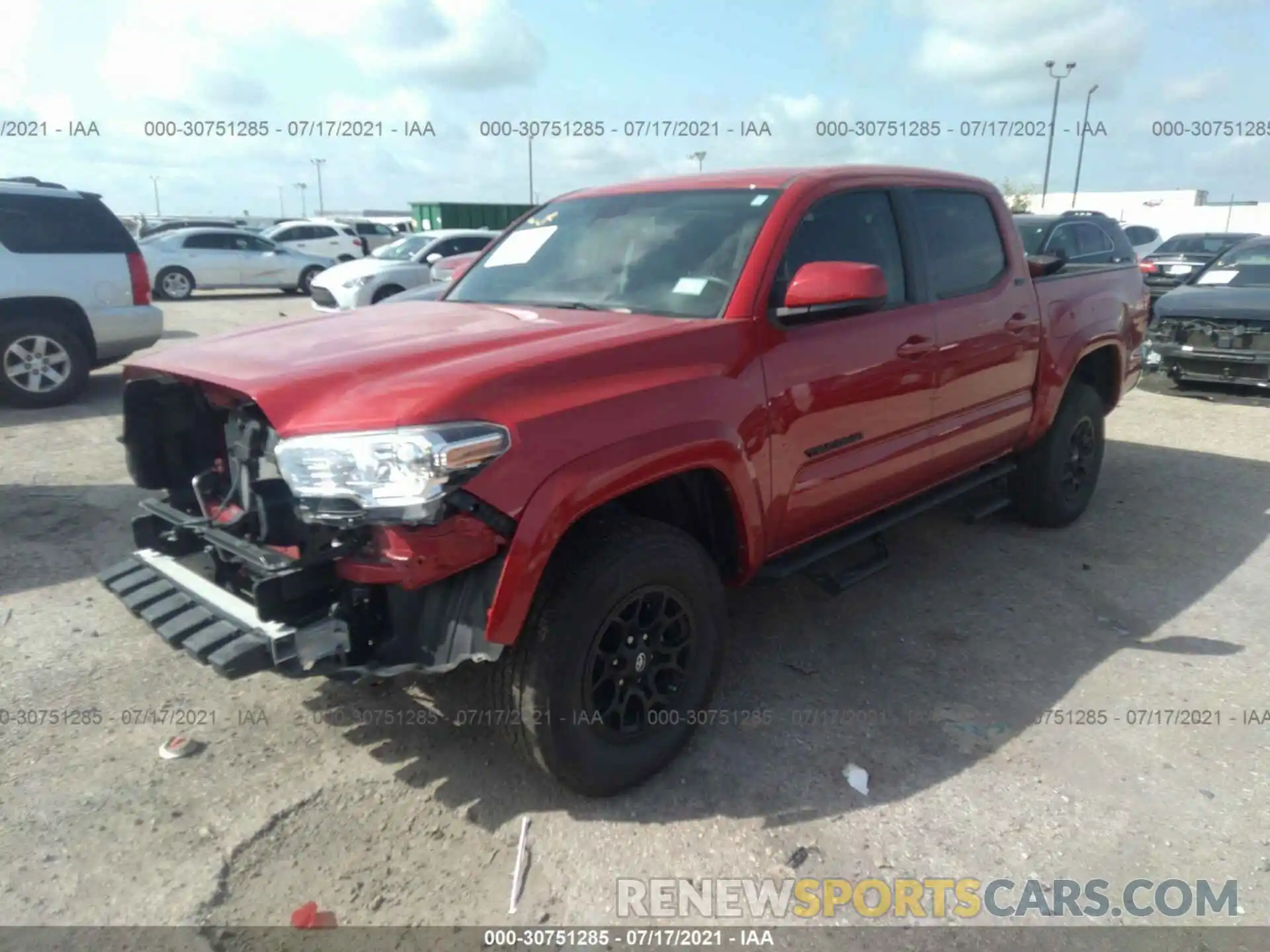 2 Photograph of a damaged car 5TFAZ5CN9MX099946 TOYOTA TACOMA 2WD 2021