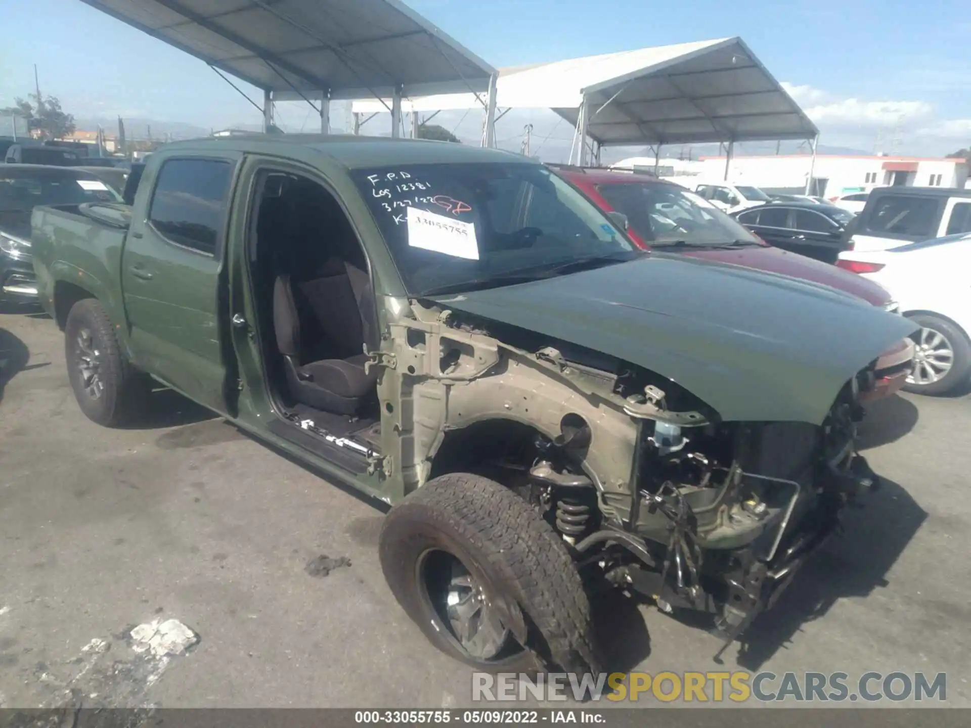 1 Photograph of a damaged car 5TFAZ5CN9MX101212 TOYOTA TACOMA 2WD 2021