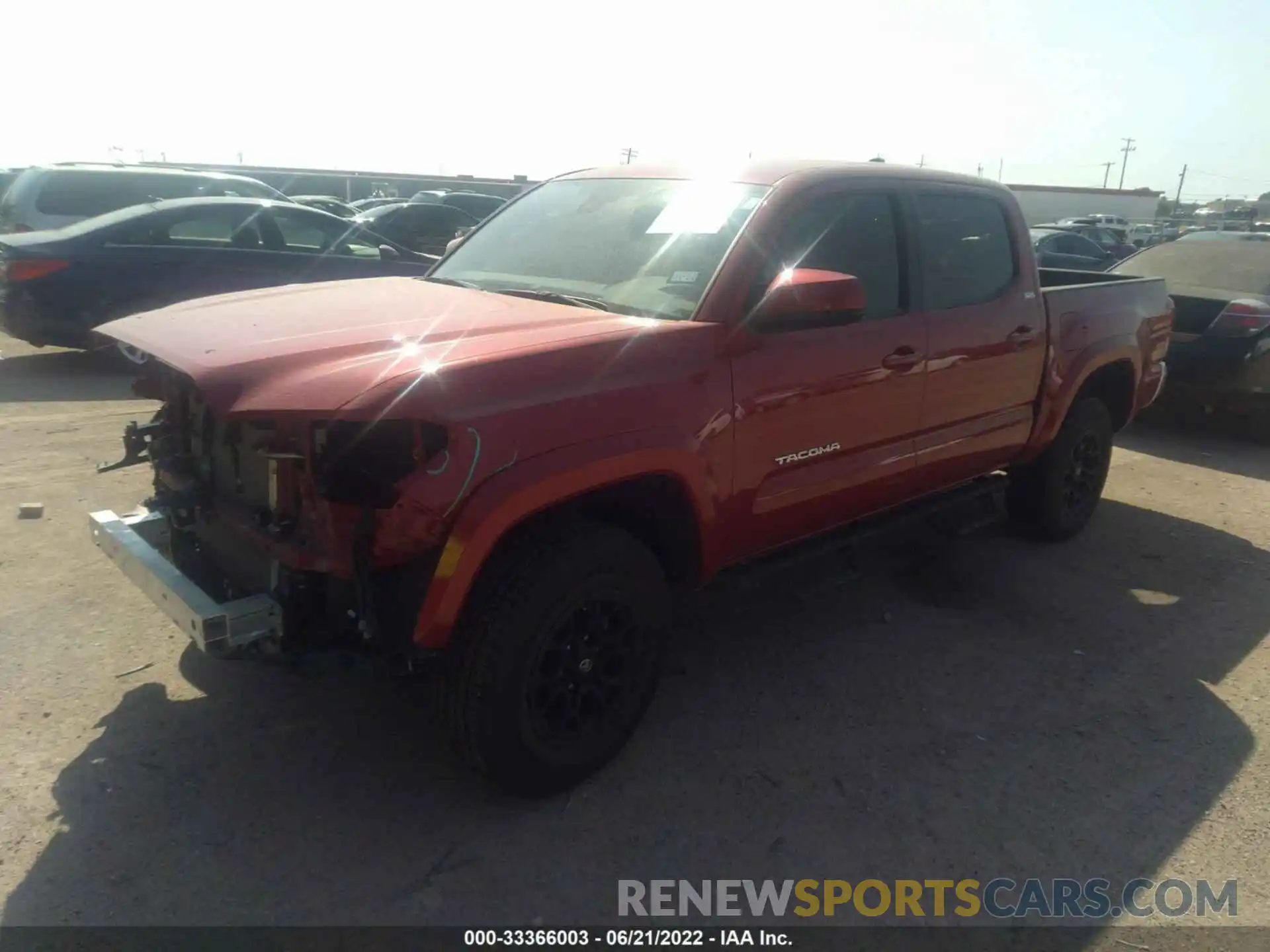 2 Photograph of a damaged car 3TMAZ5CN1NM170967 TOYOTA TACOMA 2WD 2022