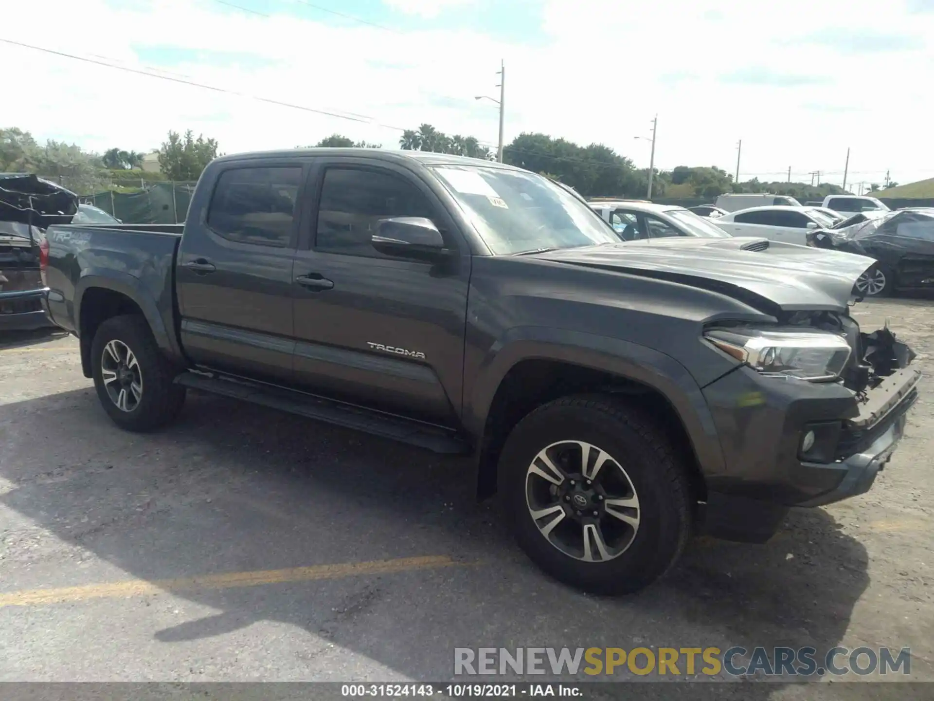 1 Photograph of a damaged car 3TMCZ5AN0KM216912 TOYOTA TACOMA 4WD 2019