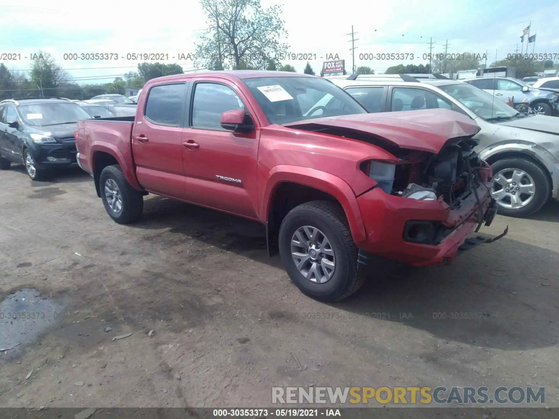 1 Photograph of a damaged car 3TMCZ5AN1KM251829 TOYOTA TACOMA 4WD 2019