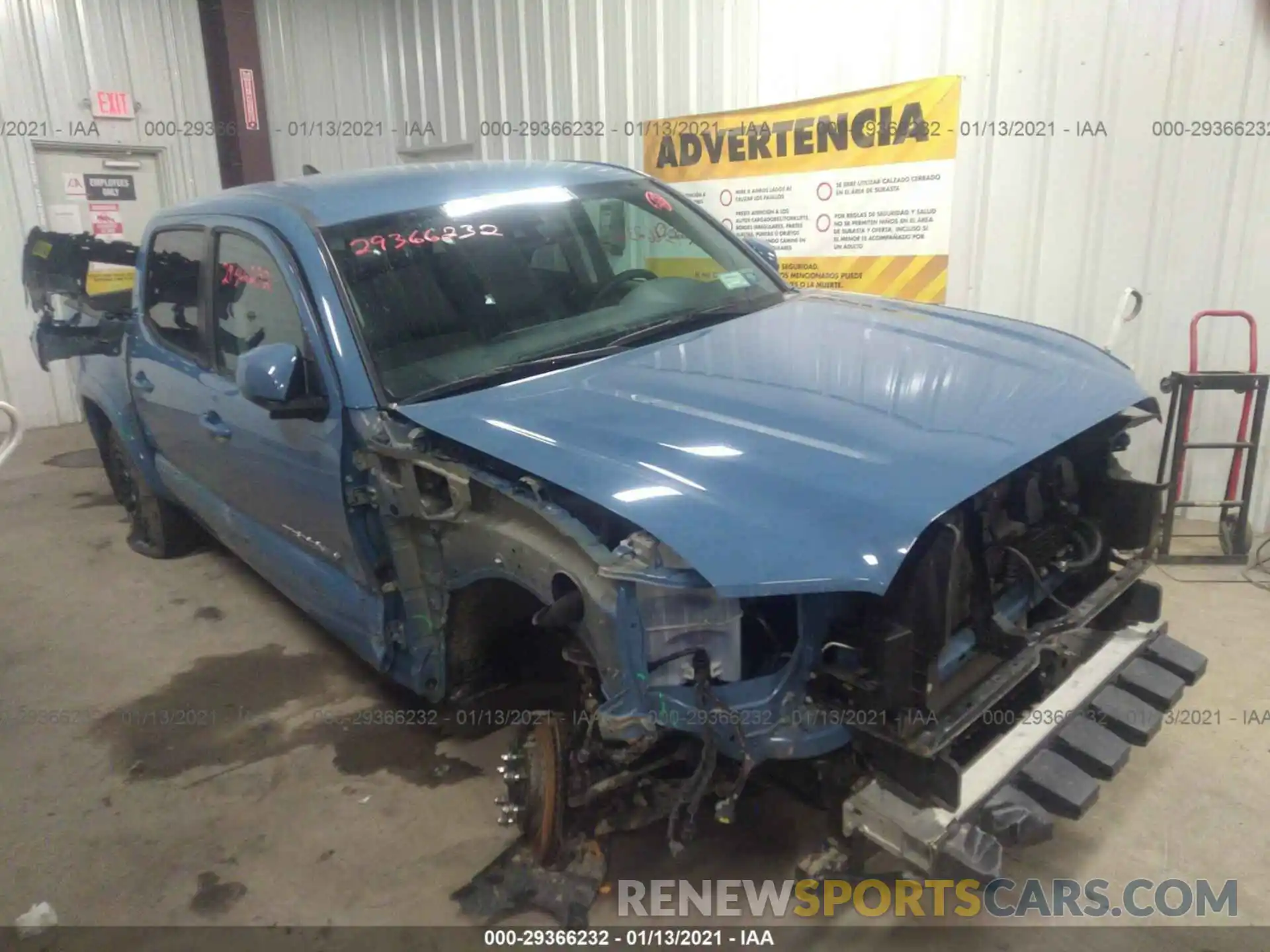 1 Photograph of a damaged car 3TMCZ5AN2KM197389 TOYOTA TACOMA 4WD 2019