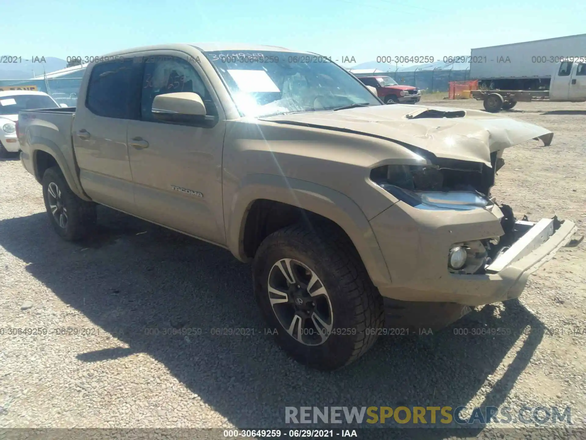 1 Photograph of a damaged car 3TMCZ5AN2KM267392 TOYOTA TACOMA 4WD 2019