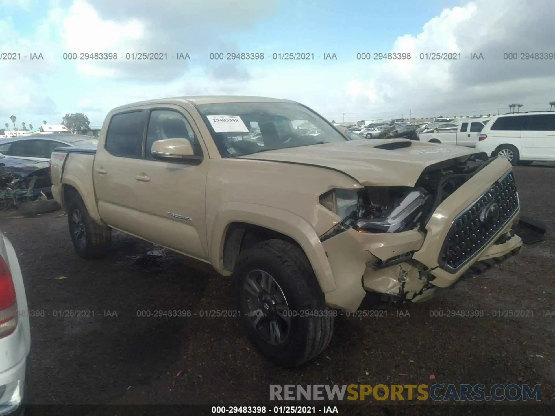 1 Photograph of a damaged car 3TMCZ5AN3KM197532 TOYOTA TACOMA 4WD 2019