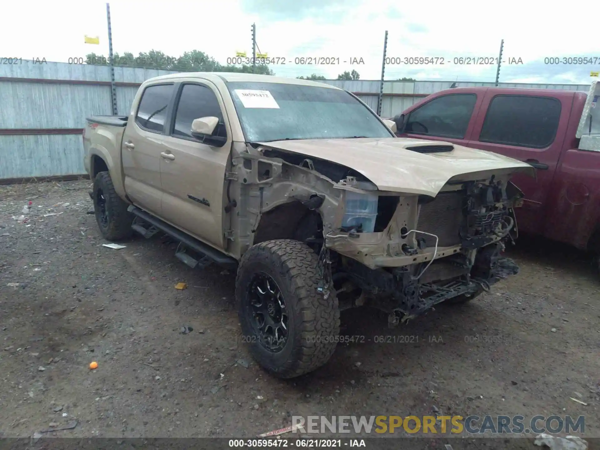 1 Photograph of a damaged car 3TMCZ5AN3KM201532 TOYOTA TACOMA 4WD 2019