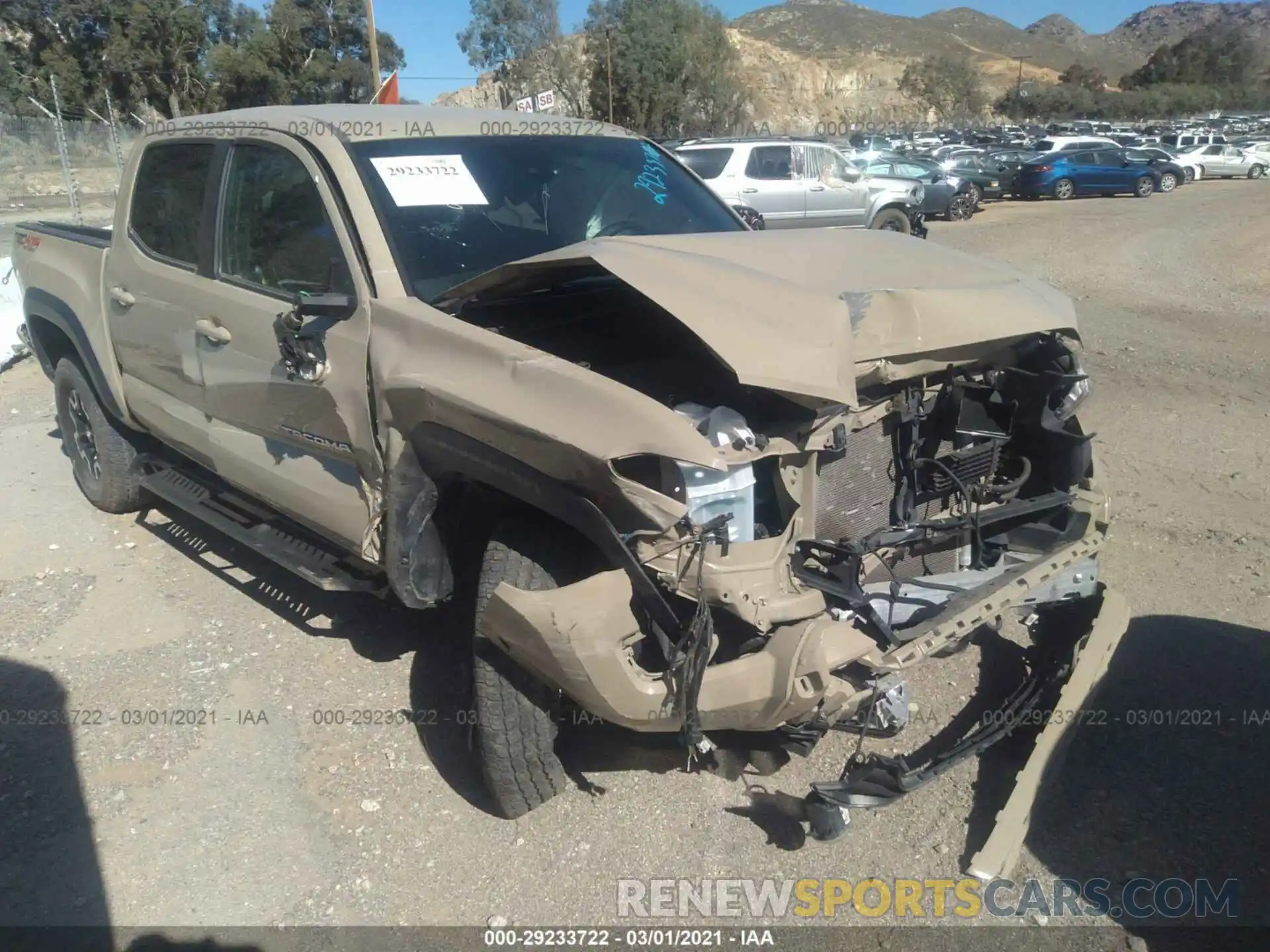 1 Photograph of a damaged car 3TMCZ5AN3KM234093 TOYOTA TACOMA 4WD 2019