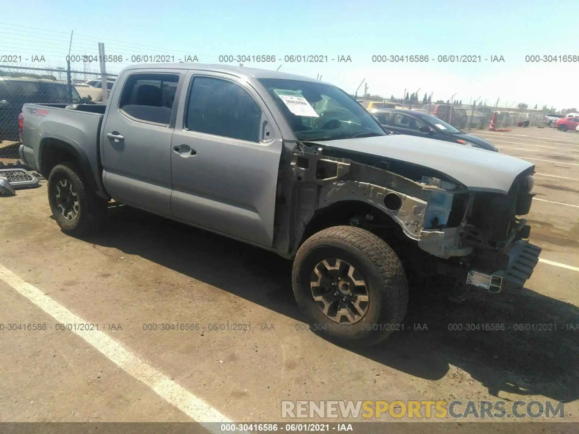 1 Photograph of a damaged car 3TMCZ5AN4KM252375 TOYOTA TACOMA 4WD 2019