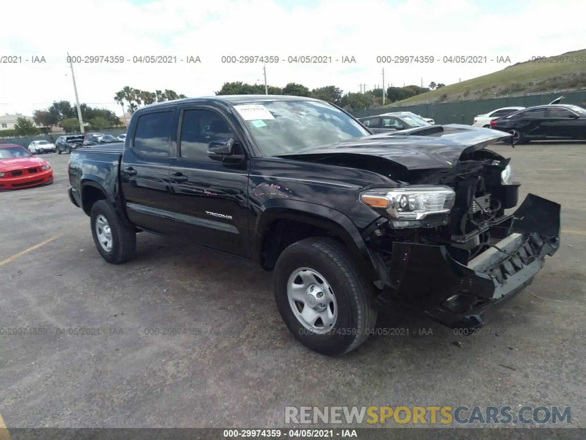 1 Photograph of a damaged car 3TMCZ5AN4KM258547 TOYOTA TACOMA 4WD 2019