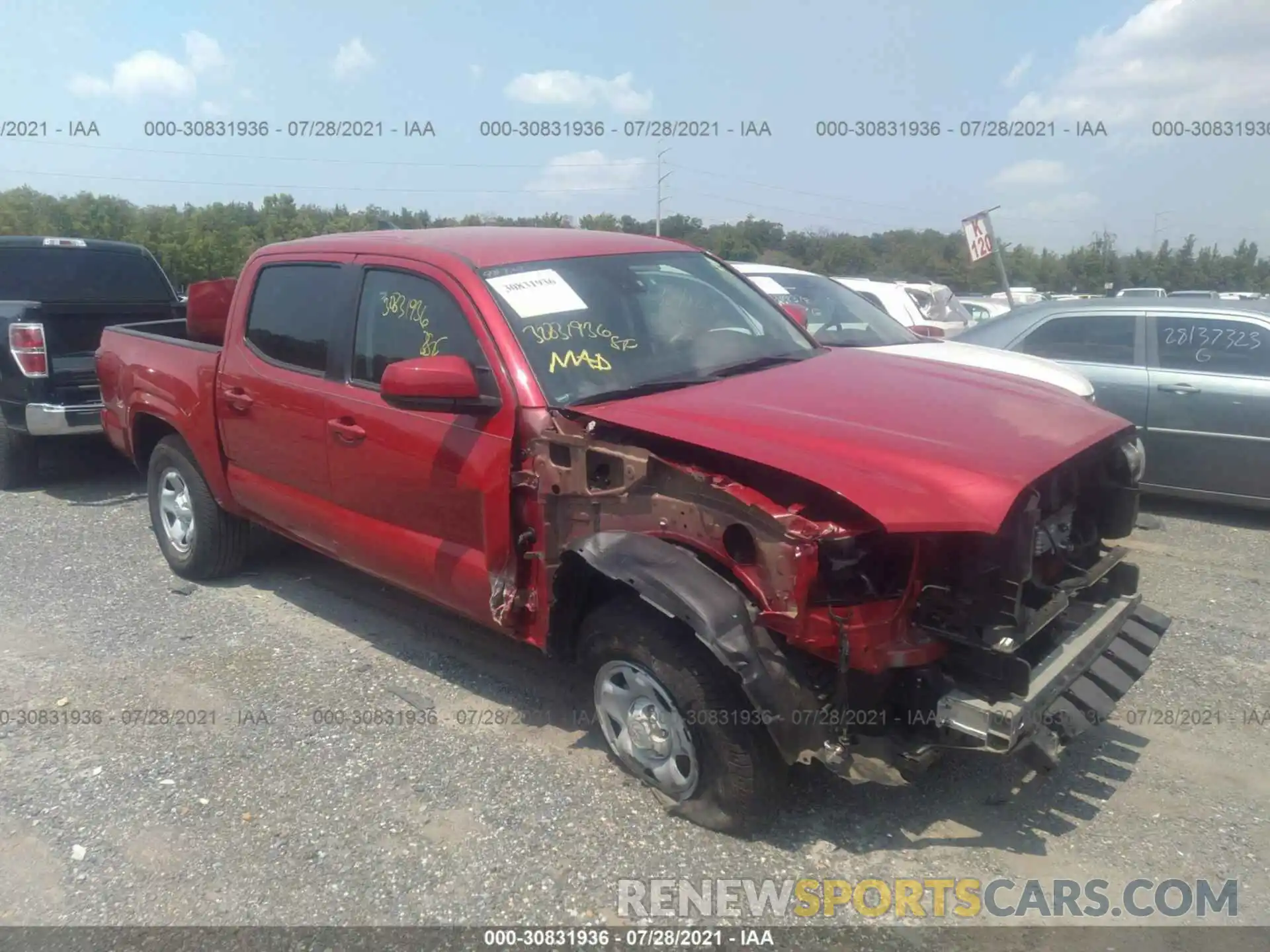 1 Photograph of a damaged car 3TMCZ5AN5KM268844 TOYOTA TACOMA 4WD 2019