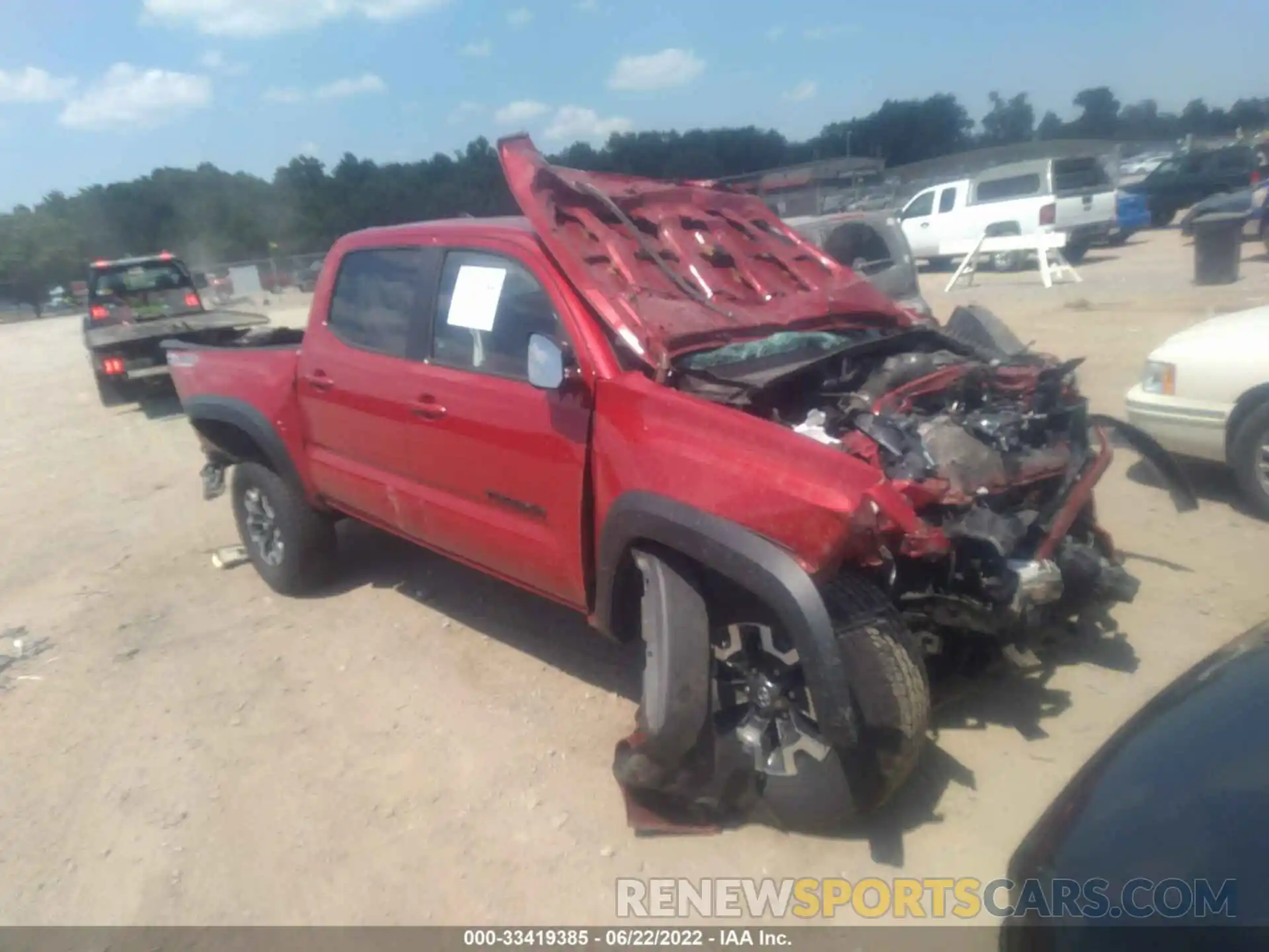 1 Photograph of a damaged car 3TMCZ5AN8KM222053 TOYOTA TACOMA 4WD 2019