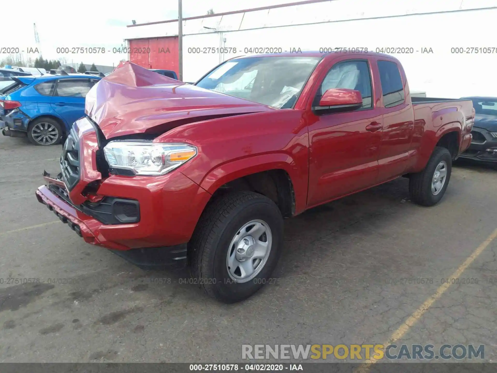 2 Photograph of a damaged car 5TFSX5EN6KX070991 TOYOTA TACOMA 4WD 2019