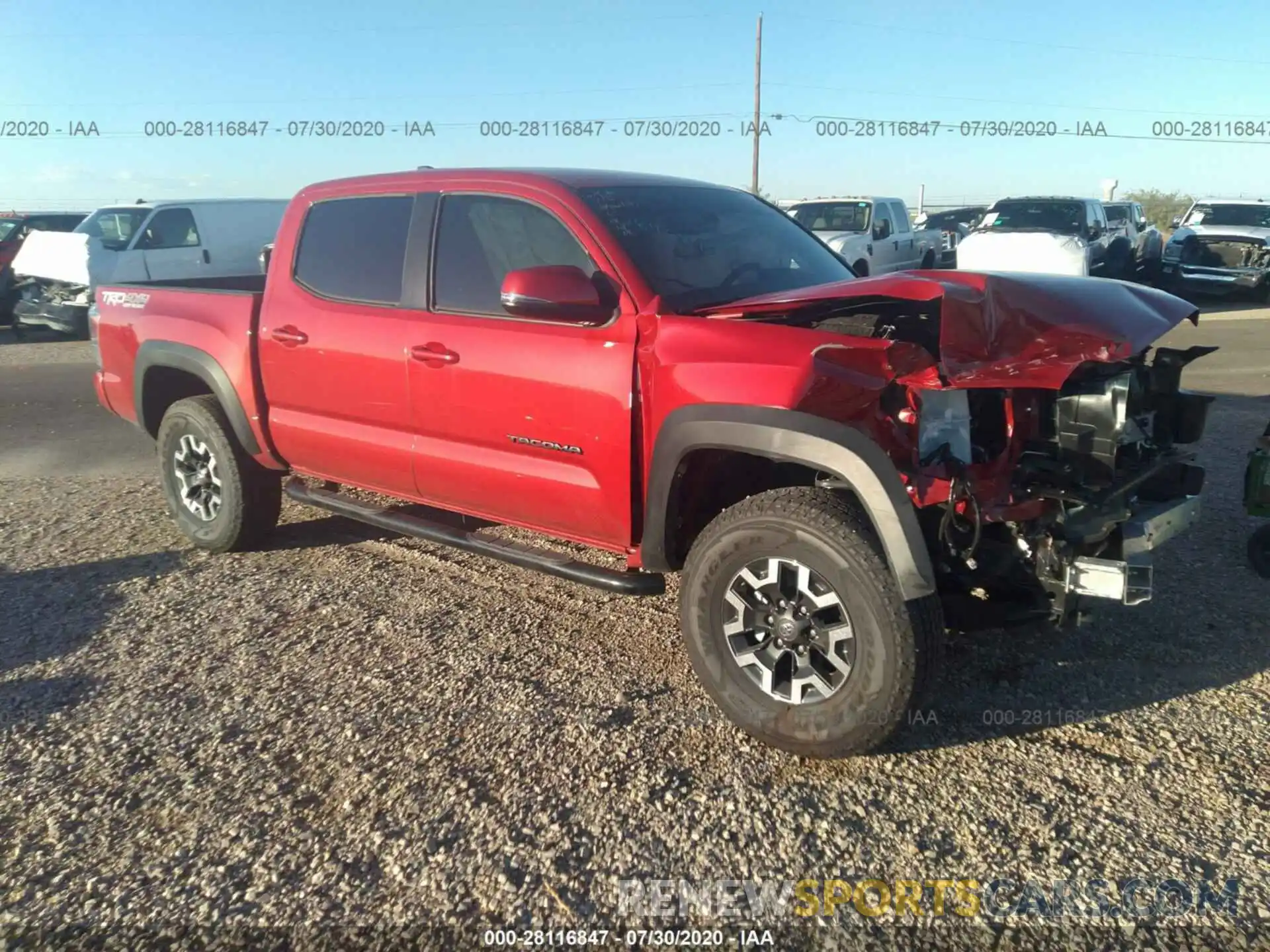 1 Photograph of a damaged car 3TMCZ5AN1LM325333 TOYOTA TACOMA 4WD 2020