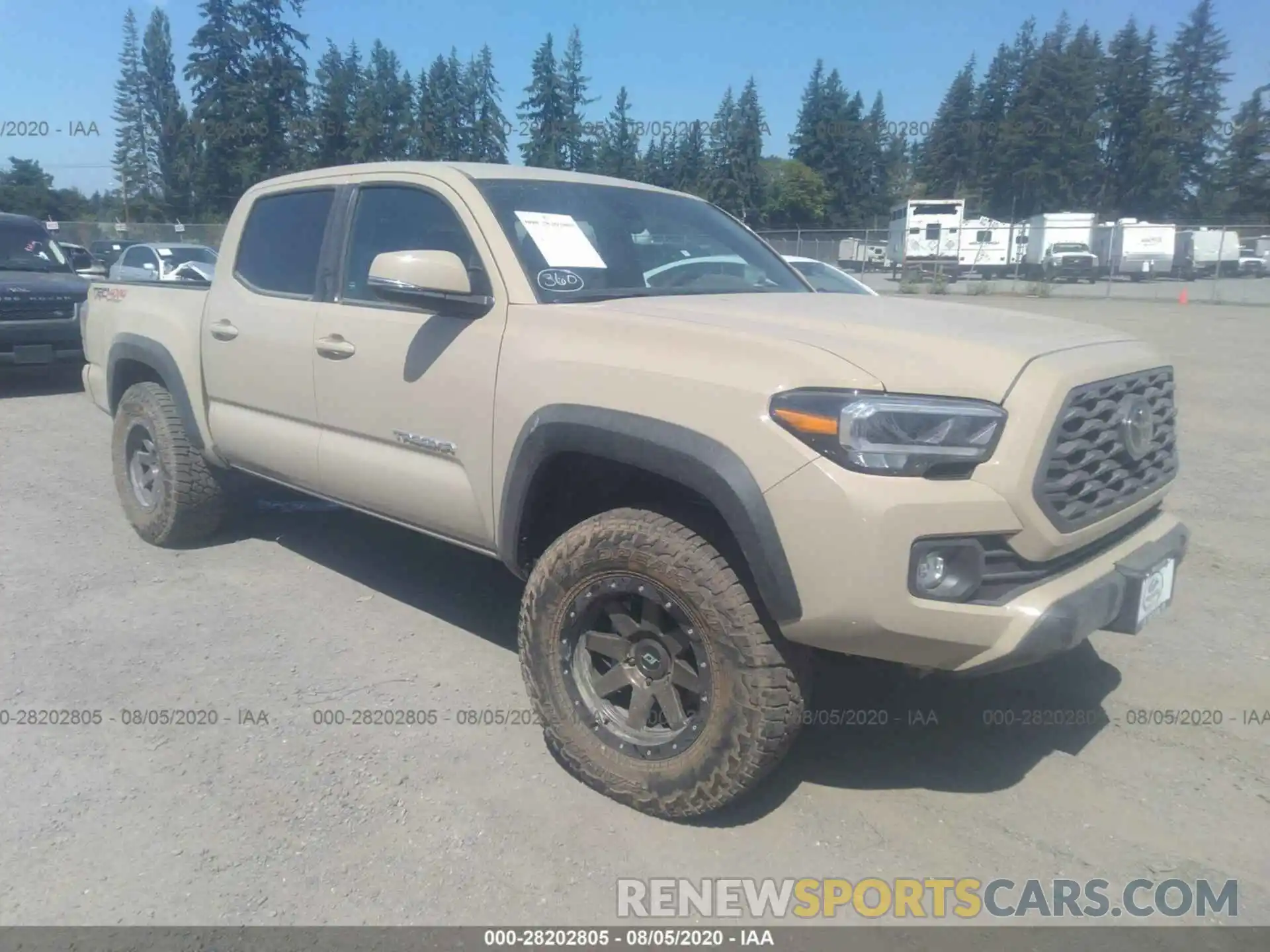 1 Photograph of a damaged car 3TMCZ5AN1LM349129 TOYOTA TACOMA 4WD 2020