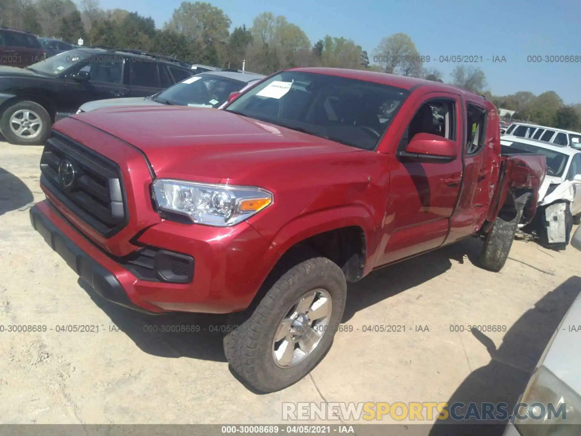 2 Photograph of a damaged car 3TMCZ5AN8LM312515 TOYOTA TACOMA 4WD 2020