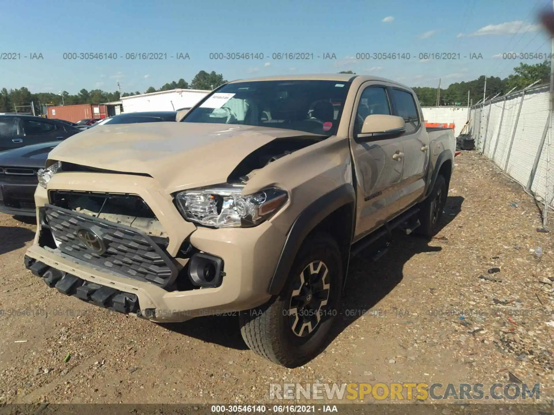 2 Photograph of a damaged car 3TMCZ5AN8LM326902 TOYOTA TACOMA 4WD 2020