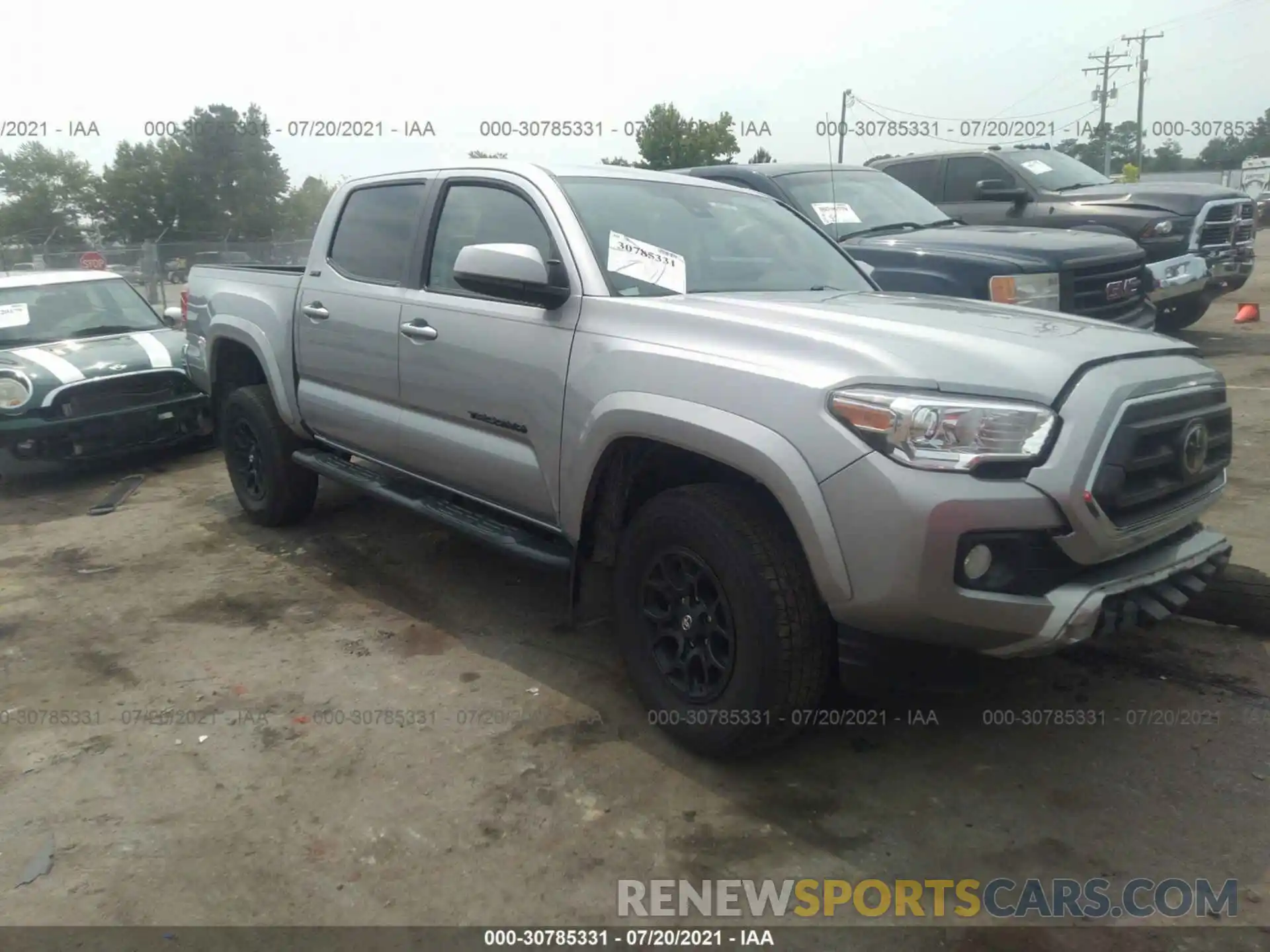 1 Photograph of a damaged car 3TMCZ5AN9LM309834 TOYOTA TACOMA 4WD 2020