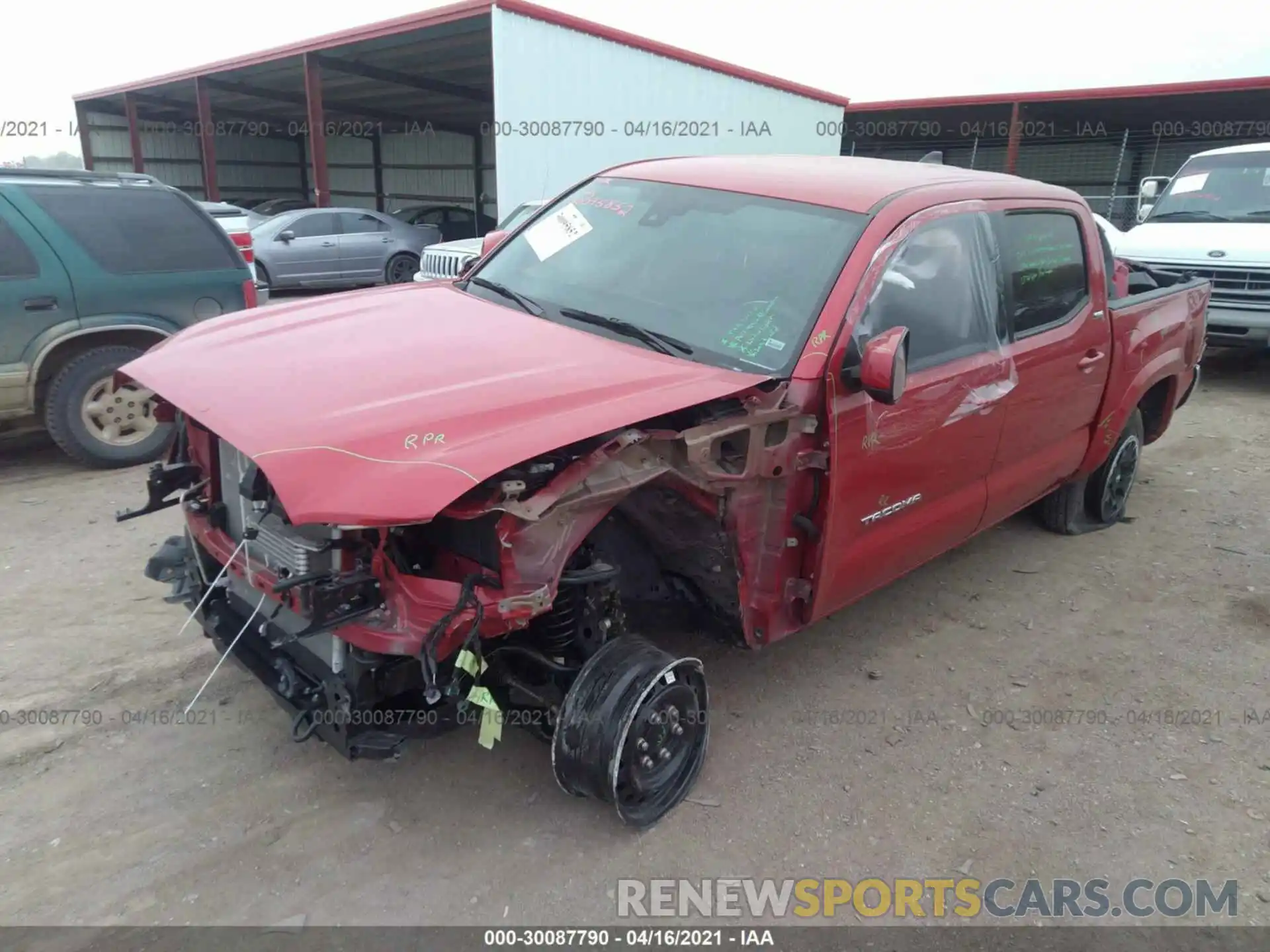 2 Photograph of a damaged car 3TMCZ5AN9LM322129 TOYOTA TACOMA 4WD 2020