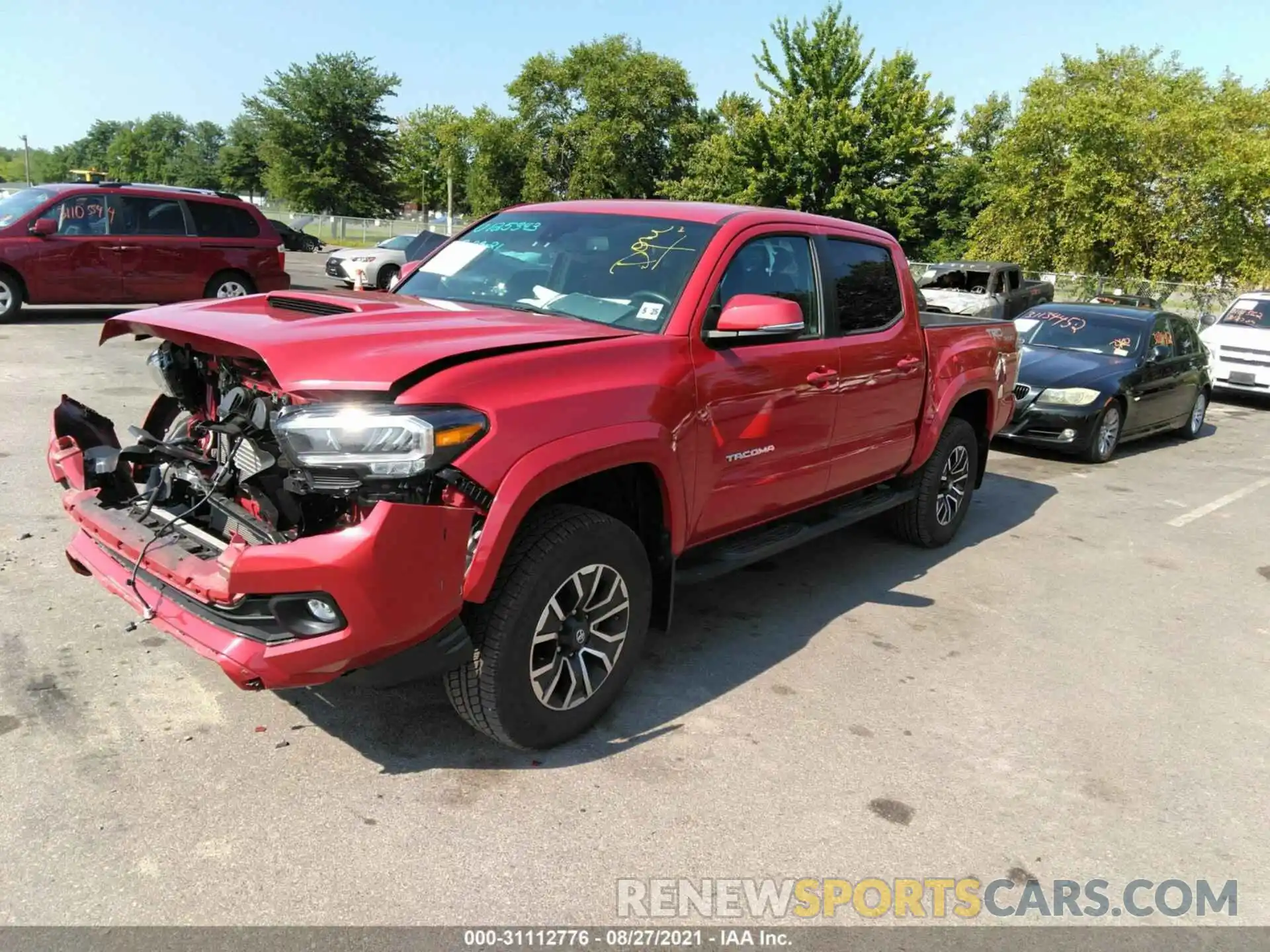 2 Photograph of a damaged car 3TMCZ5AN9LM326973 TOYOTA TACOMA 4WD 2020