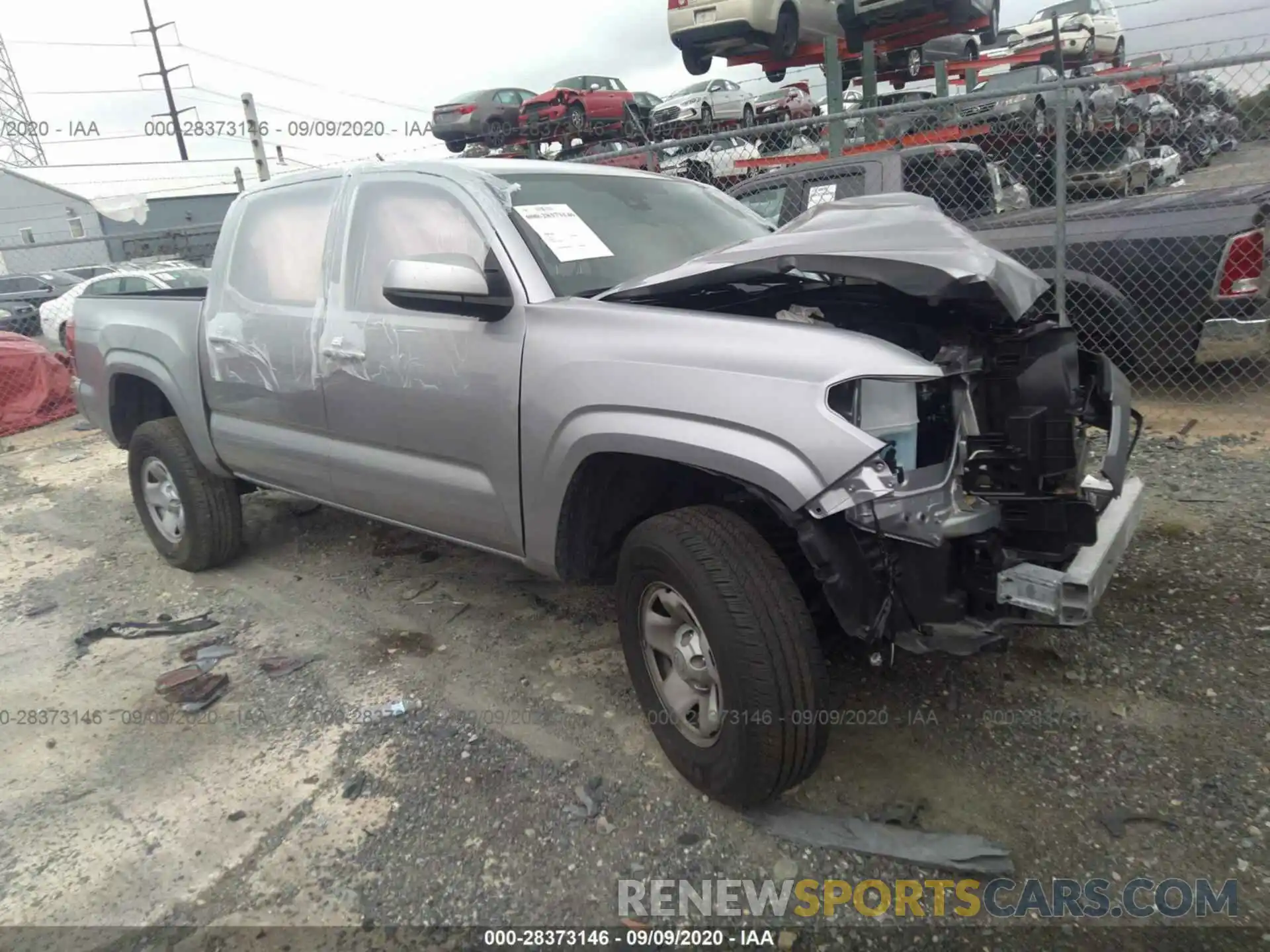 1 Photograph of a damaged car 3TMCZ5AN9LM330702 TOYOTA TACOMA 4WD 2020