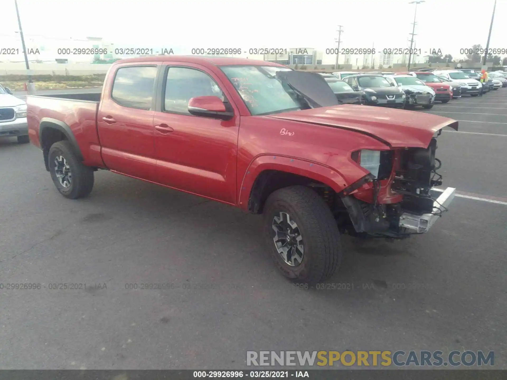 1 Photograph of a damaged car 3TMDZ5BN7LM091959 TOYOTA TACOMA 4WD 2020